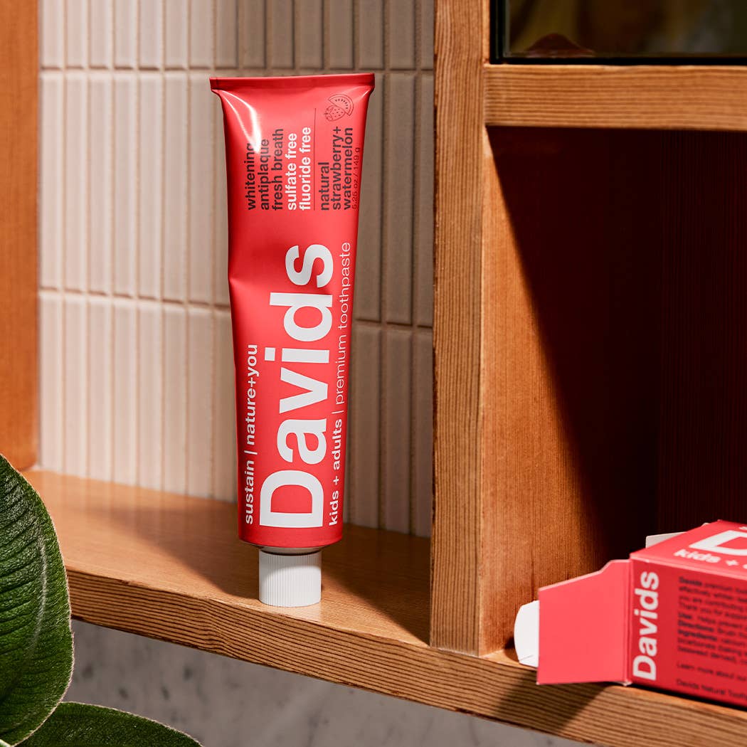 Davids Kids+ Adults Premium Toothpaste Strawberry Watermelon | Davids