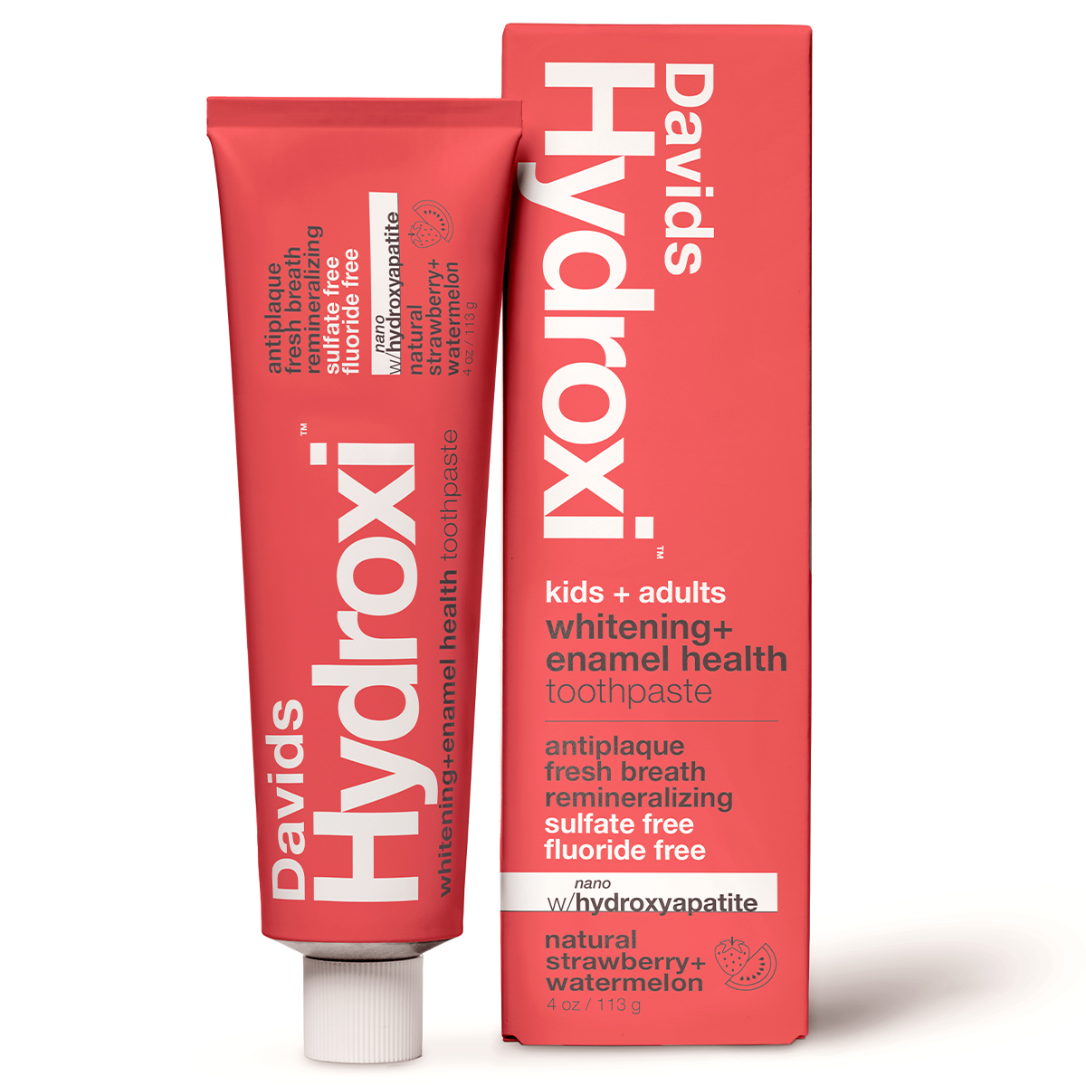 Hydroxi™ Whitening+ Enamel Health Toothpaste - Natural Strawberry + Watermelon | Davids Health Sciences, Inc