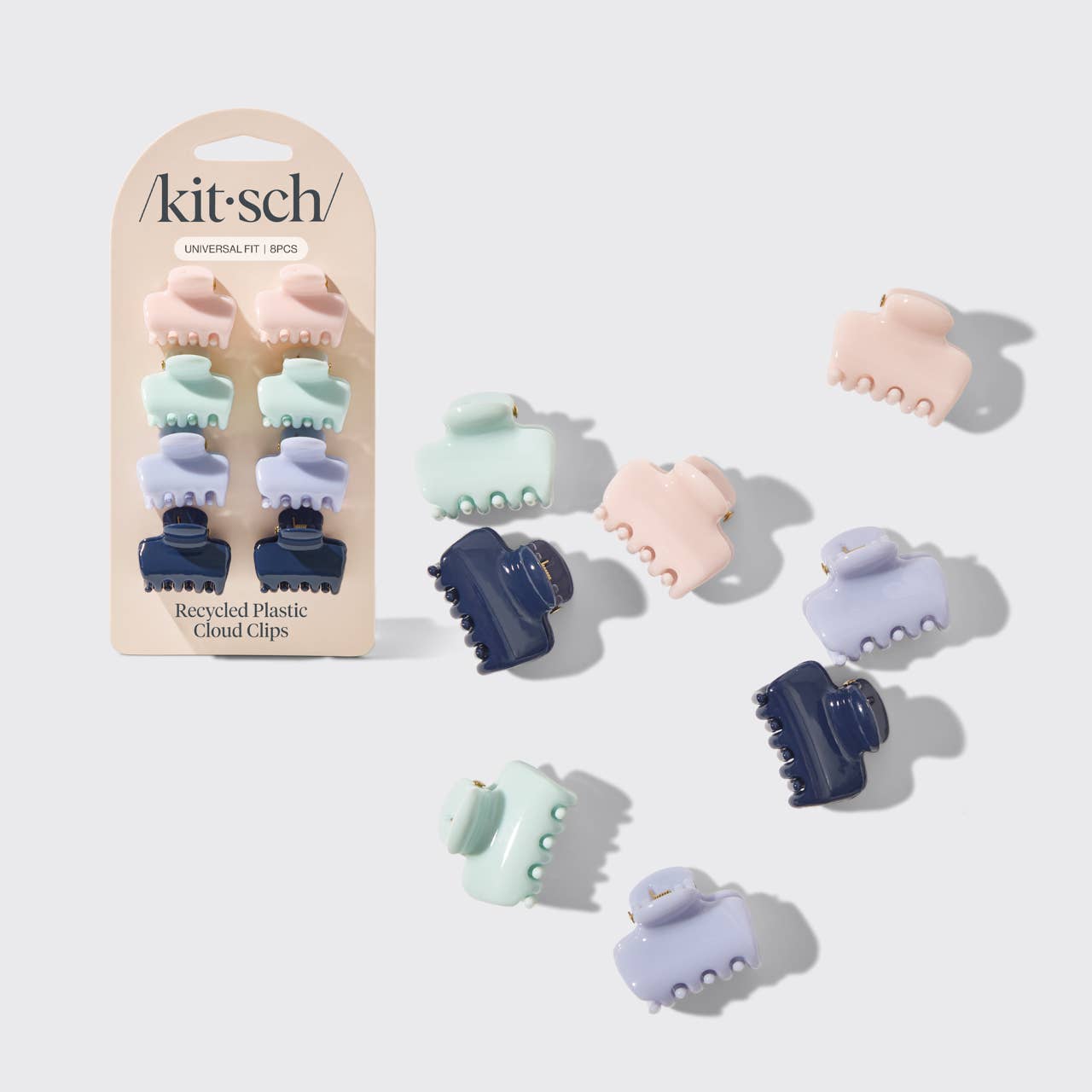 Recycled Plastic Mini Cloud Clips 8pc Set | KITSCH