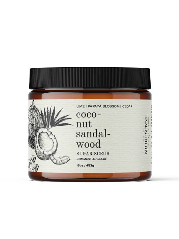 Coconut Sandalwood 16oz Sugar Scrub | Broken Top