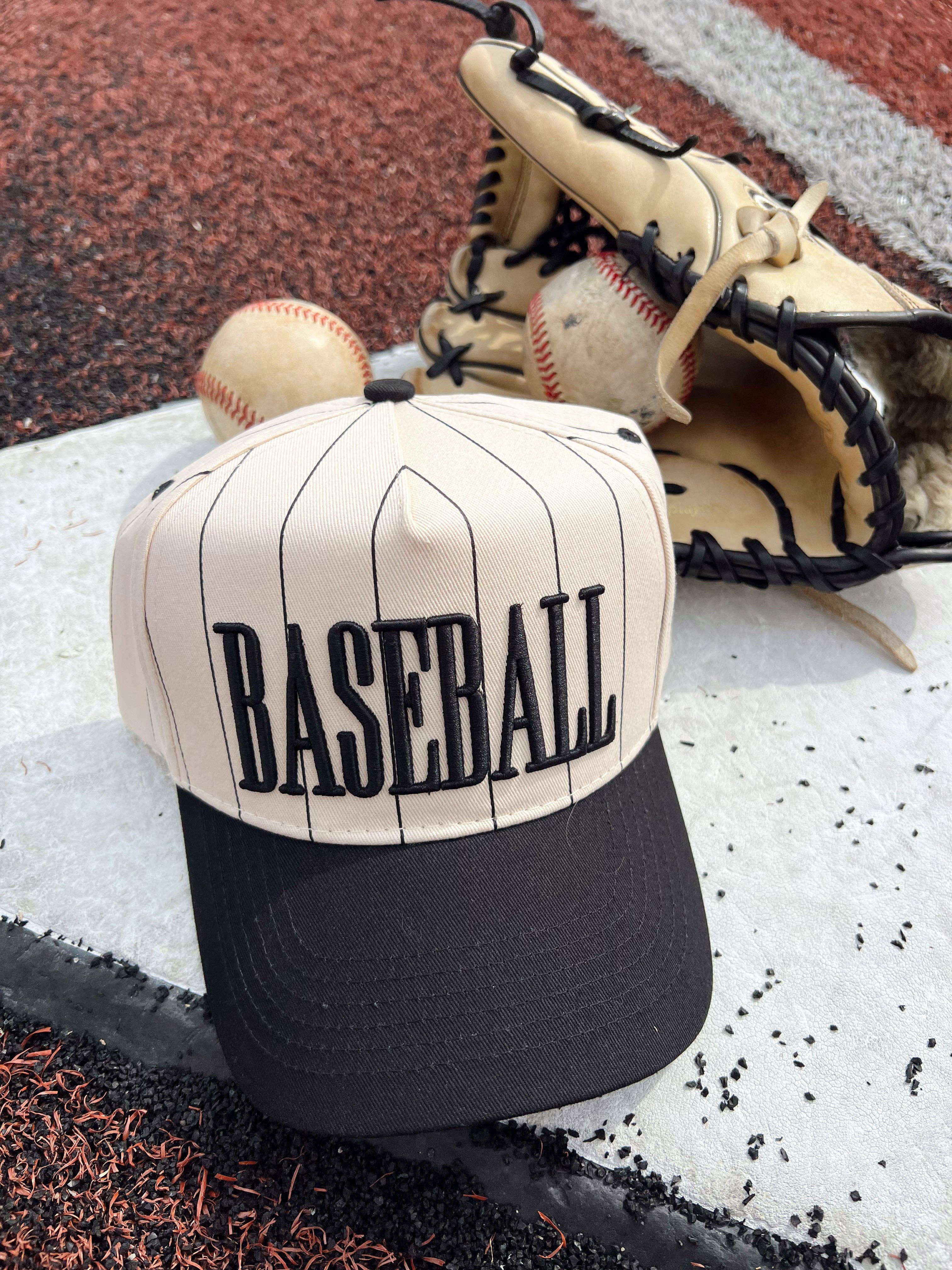 Baseball - Black Stripe Vintage Trucker Hat | Kenzkustomz