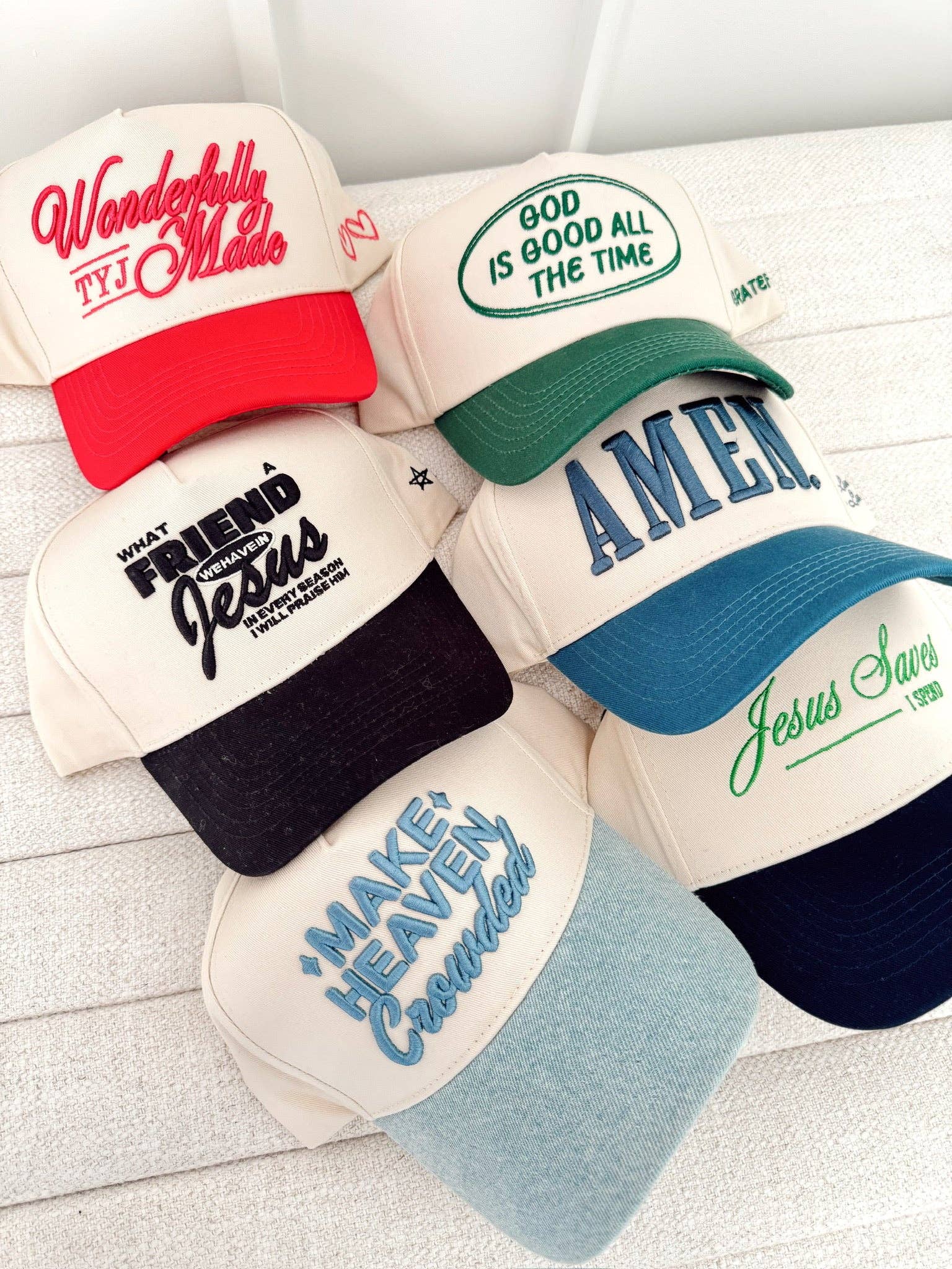 AMEN. - Slate Blue Vintage Trucker Hat | Kenzkustomz