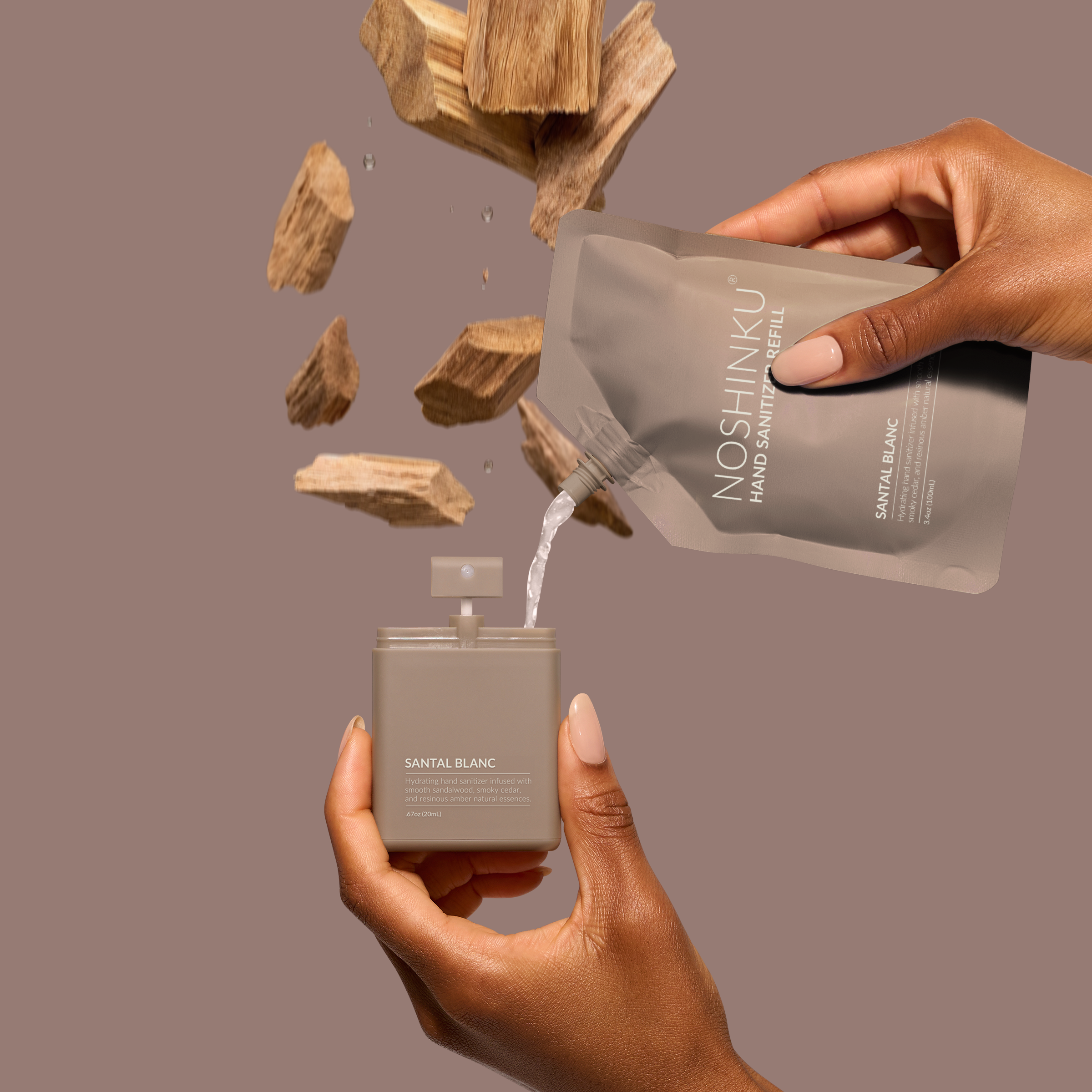 Santal Blanc Hydrating Pocket Hand Sanitizer | Noshinku
