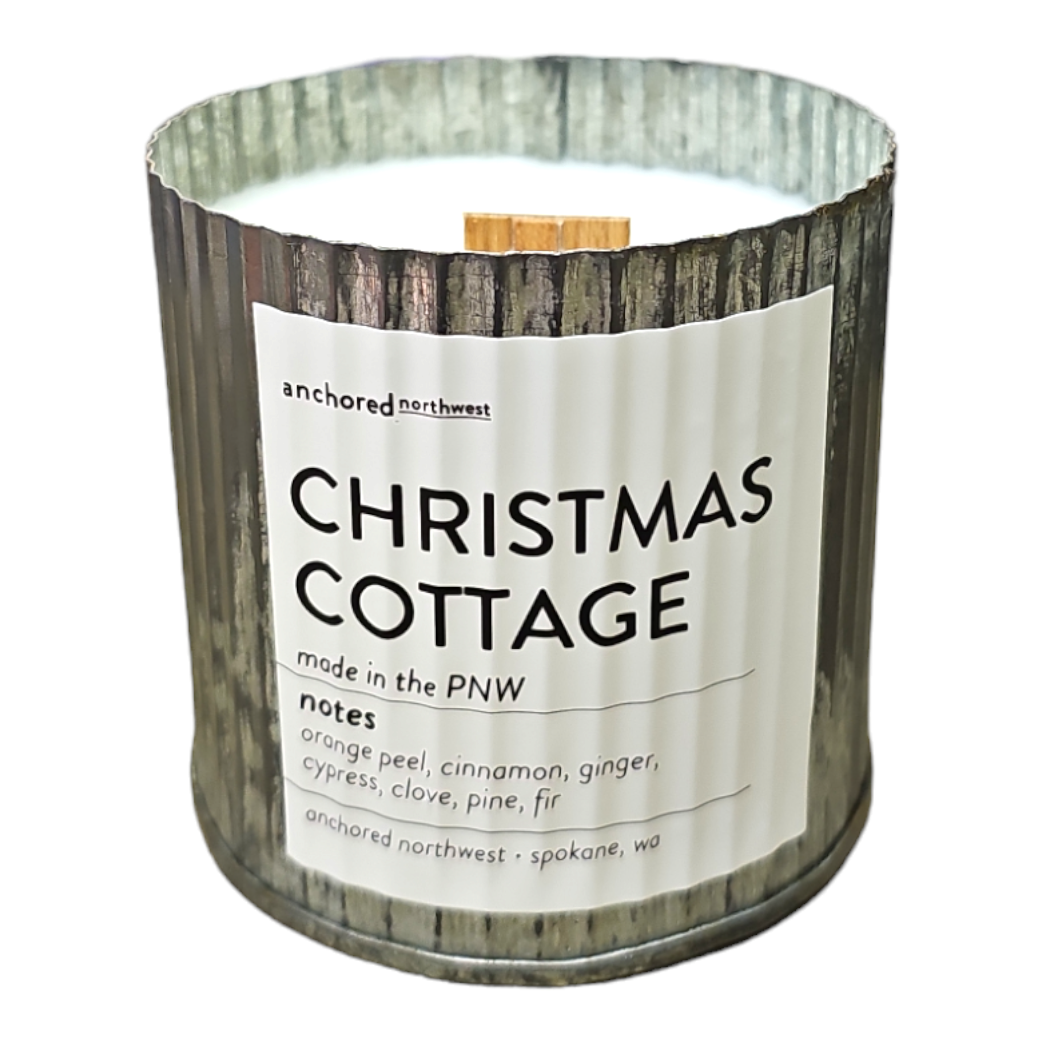 Christmas Cottage Rustic Vintage Farmhouse Wood Wick Candle | Anchored Northwest