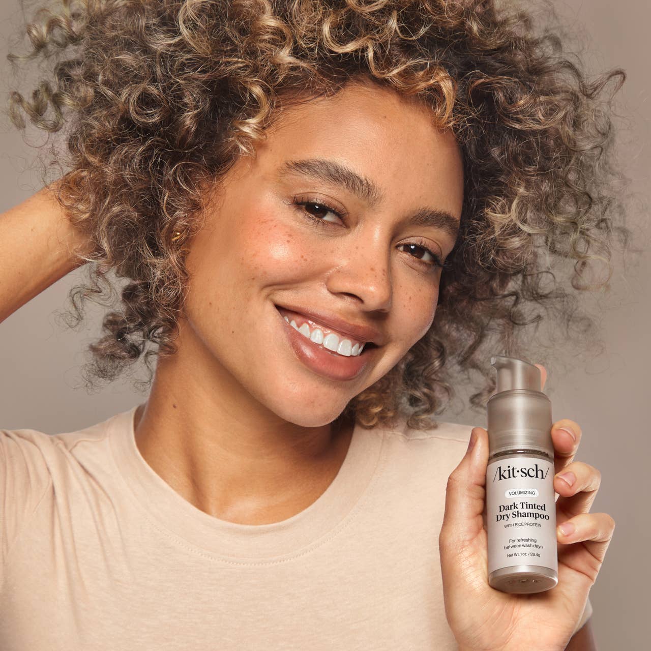 Volumizing Rice Protein Dry Shampoo - Dark Tinted 1 oz | Kitsch