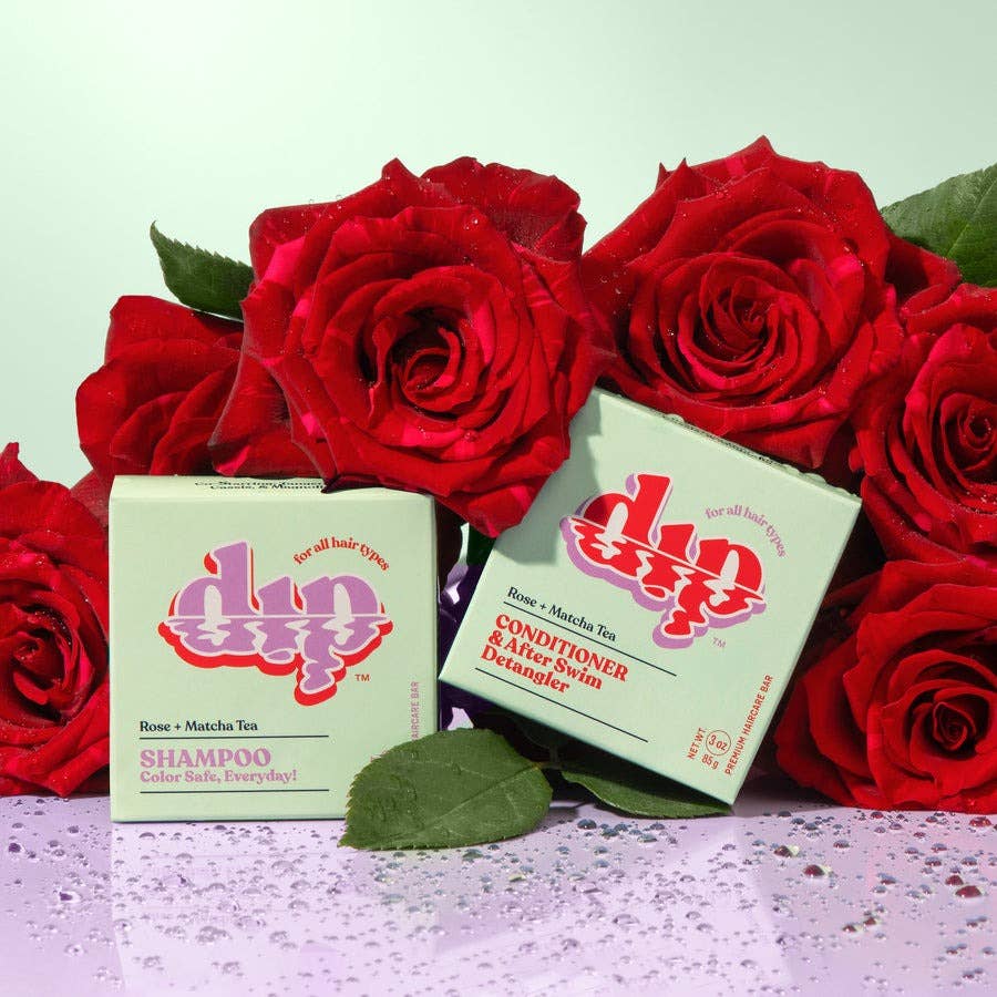 Color Safe Shampoo Bar for Every Day - Rose & Matcha Tea | Dip