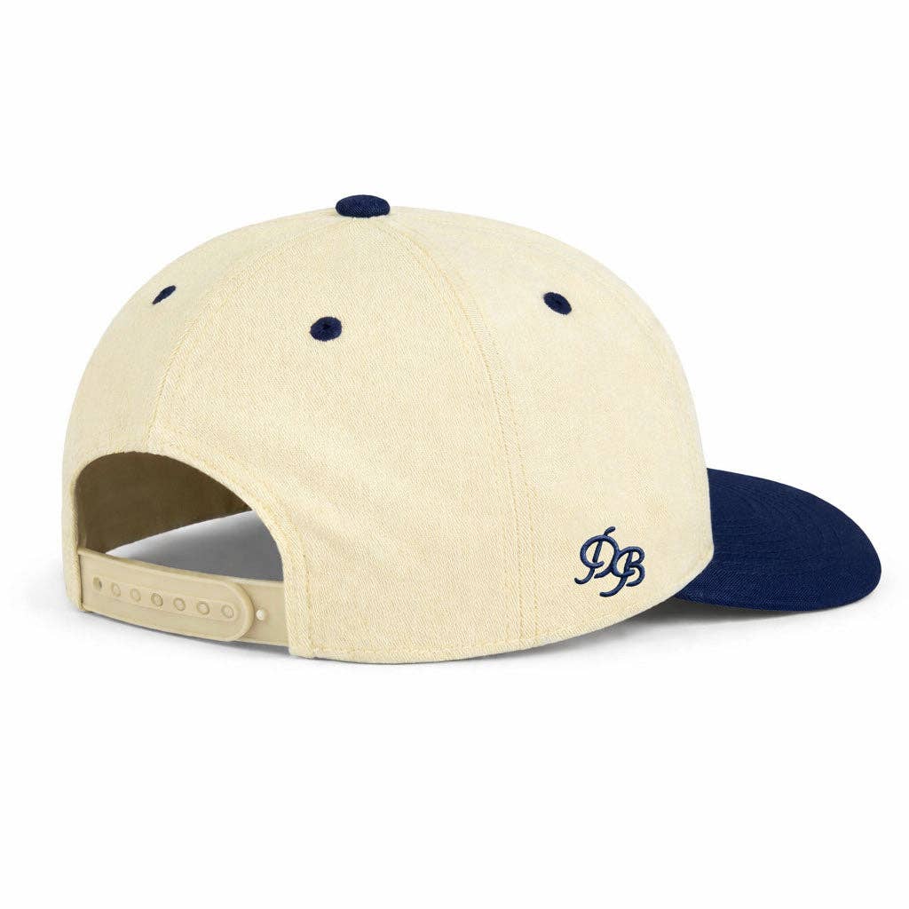 USA Patriotic Snapback Hat - Cream Navy Embroidered | Dad Brand