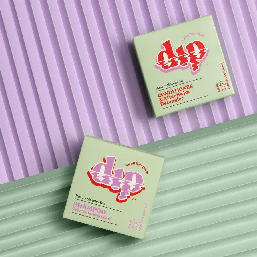 Color Safe Shampoo Bar for Every Day - Rose & Matcha Tea | Dip