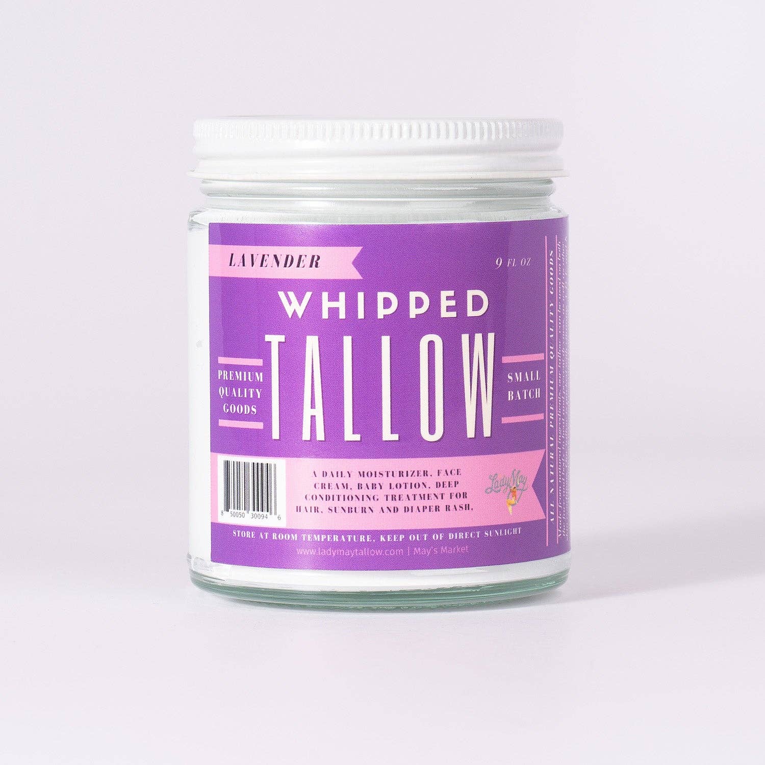 Lavender Whipped Tallow, All Natural Grass Fed Beef Tallow | Lady May Tallow