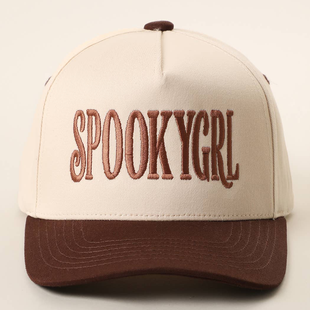 SPOOKY GIRL Embroidered Two-Tone Trucker Hat | Fashion City