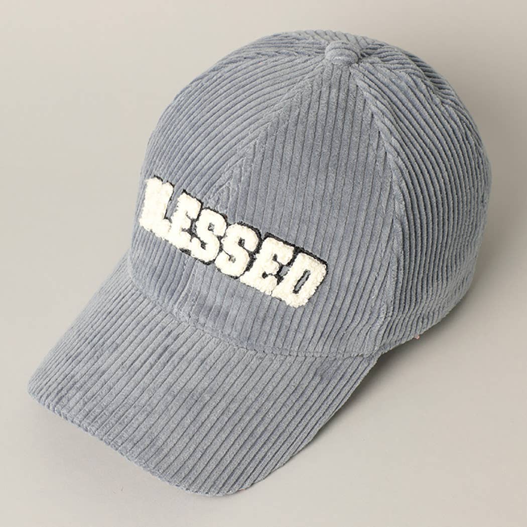 BLESSED 3D Embroidered Corduroy Baseball Cap | Toothbrush LLC