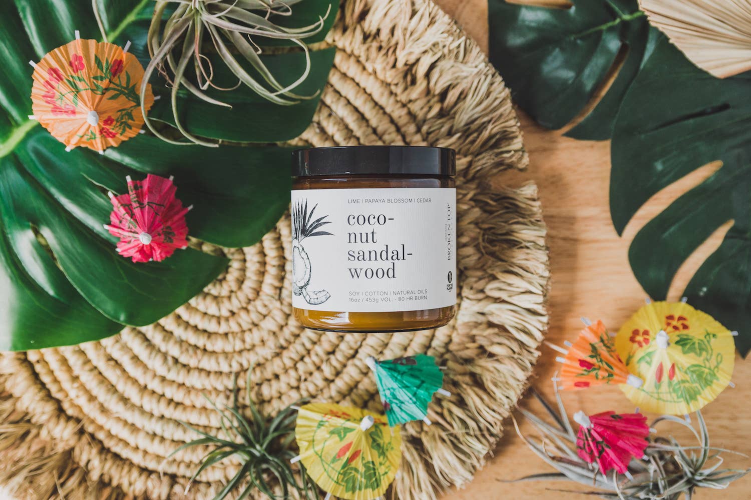 Natural Soy Candle 16 oz Coconut Sandalwood