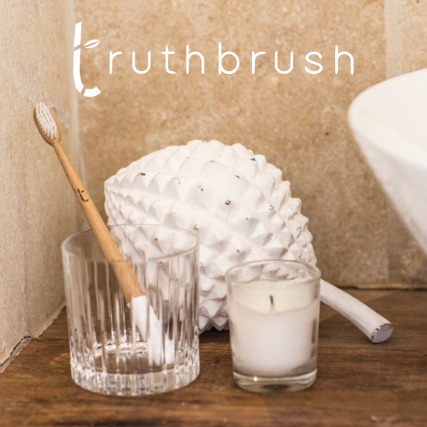 Cloud White Truthbrush with Medium Castor Oil Bristles | Toothbrush LLC