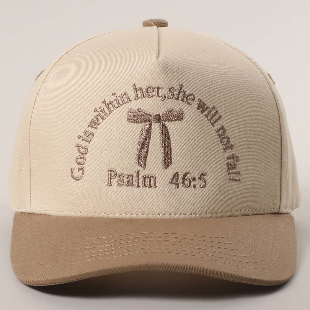 Psalm 46-5 Ribbon Embroidered Trucker Hat | Fashion City