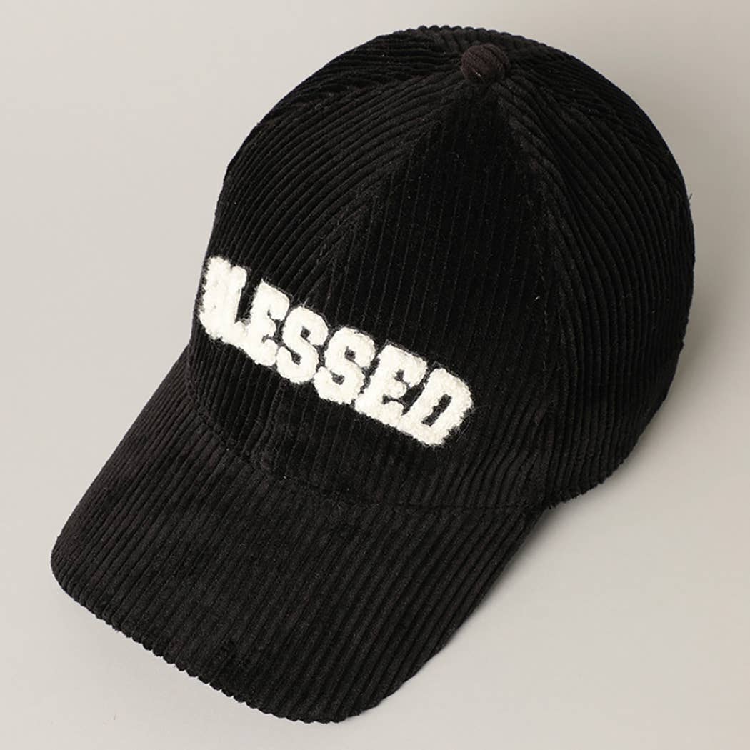 BLESSED 3D Embroidered Corduroy Baseball Cap | Toothbrush LLC