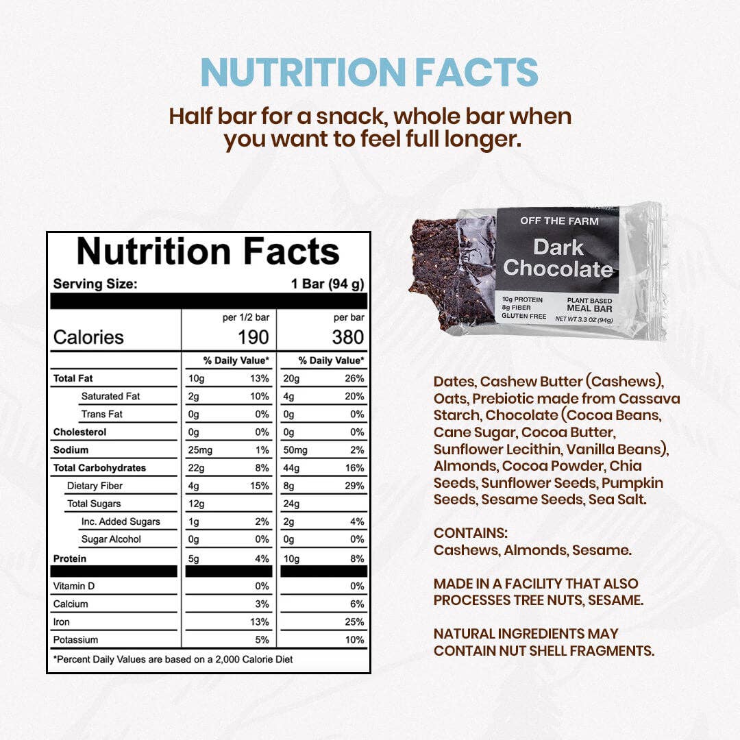 Dark Chocolate Meal Bar | Off the Farm