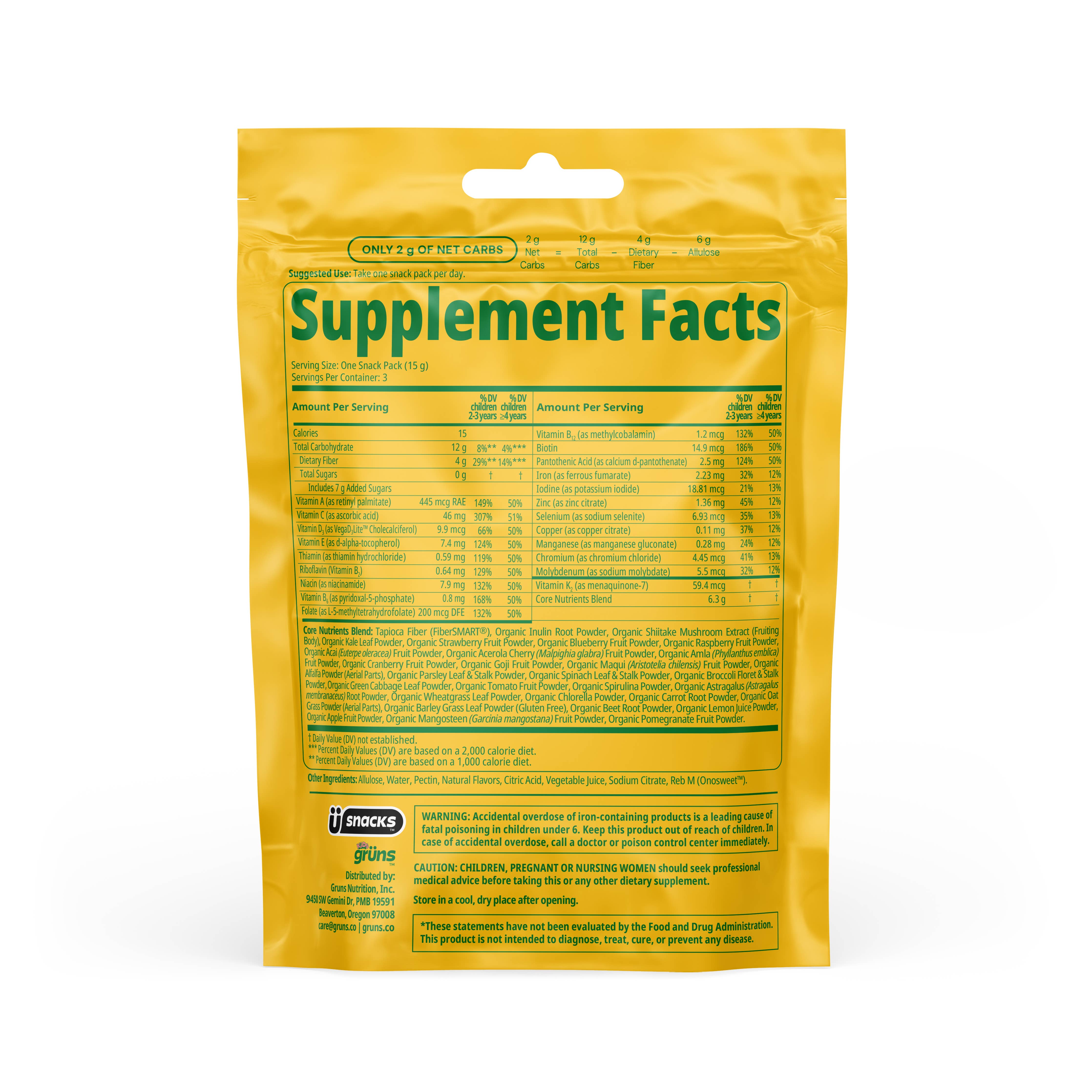 Kids Superfood Greens Gummies, 3 Servings | Gruns