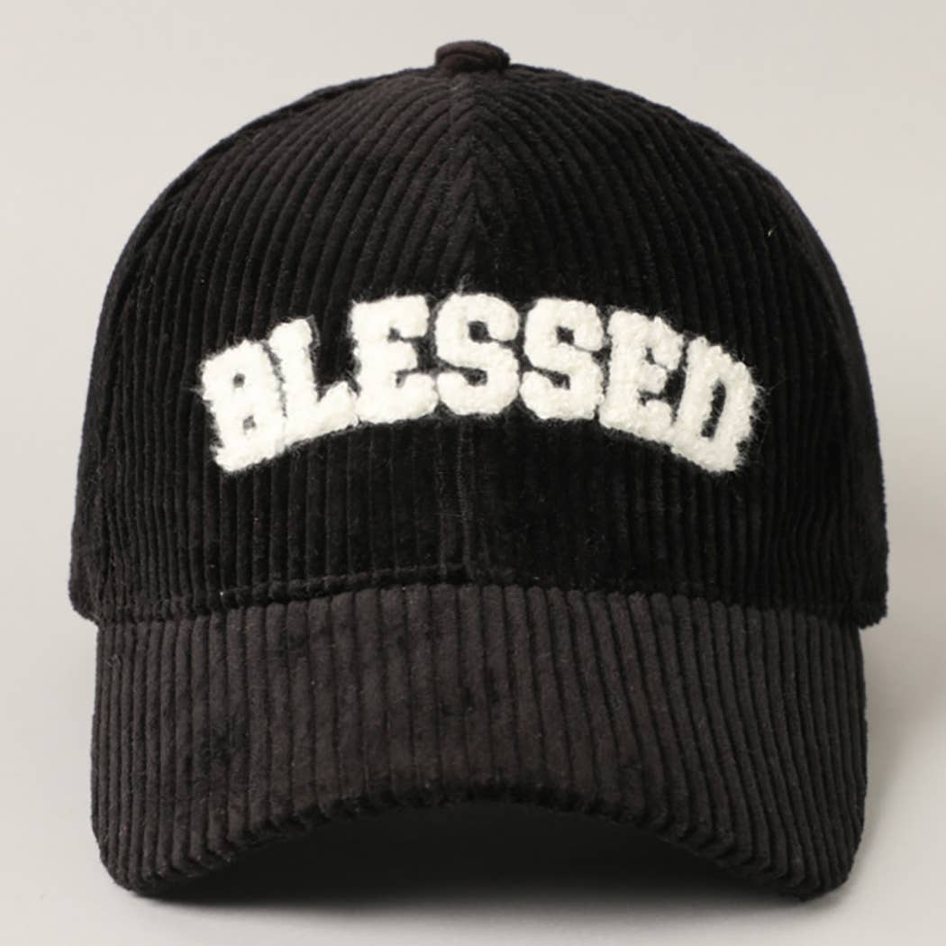 BLESSED 3D Embroidered Corduroy Baseball Cap | Toothbrush LLC
