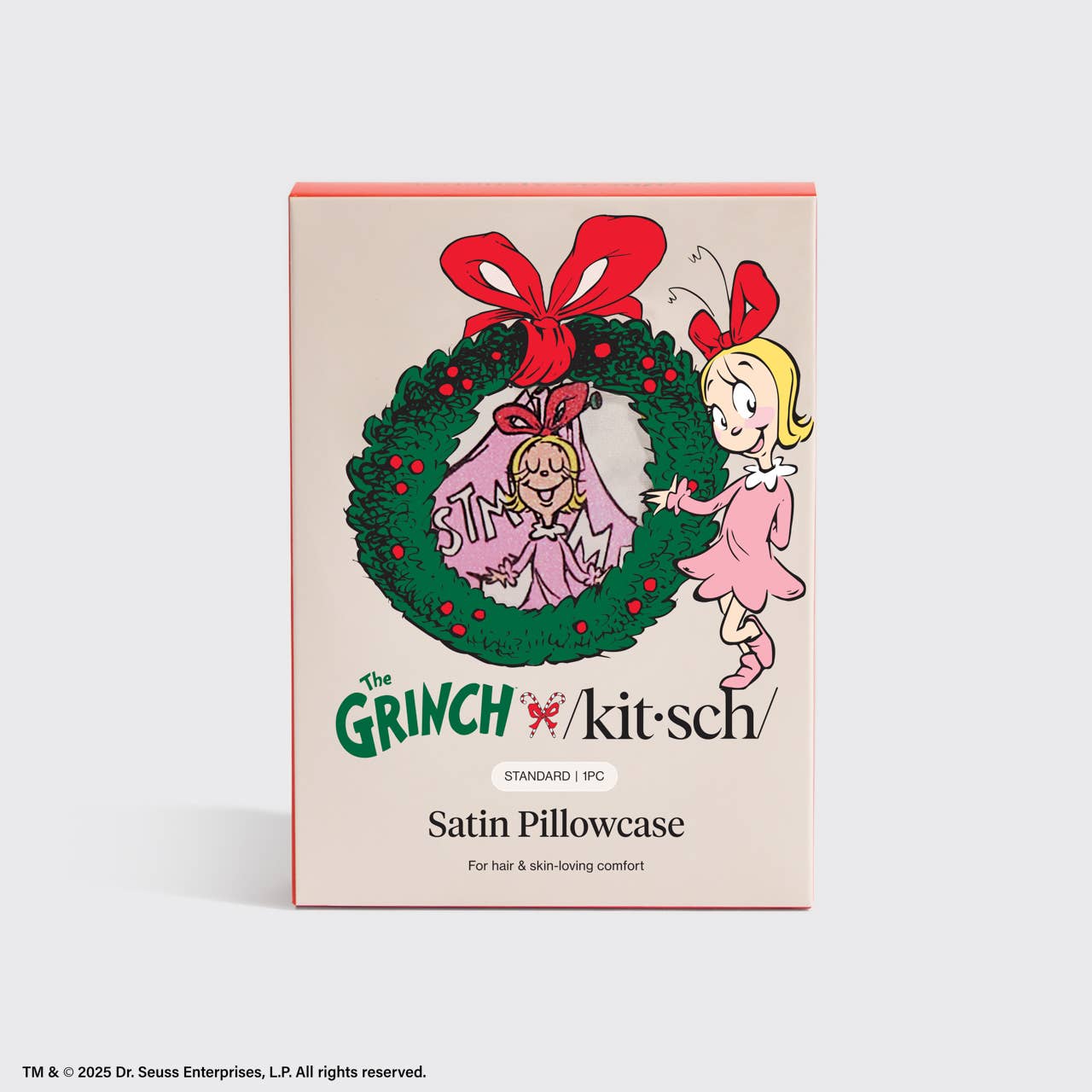 The Grinch x Kitsch Satin Pillowcase in Cindy Lou Who | Kitsch