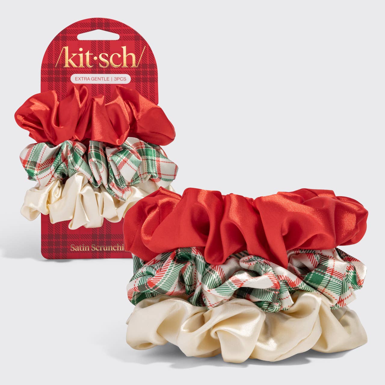 Holiday Scrunchies 3pc Set - Multi-color | KITSCH