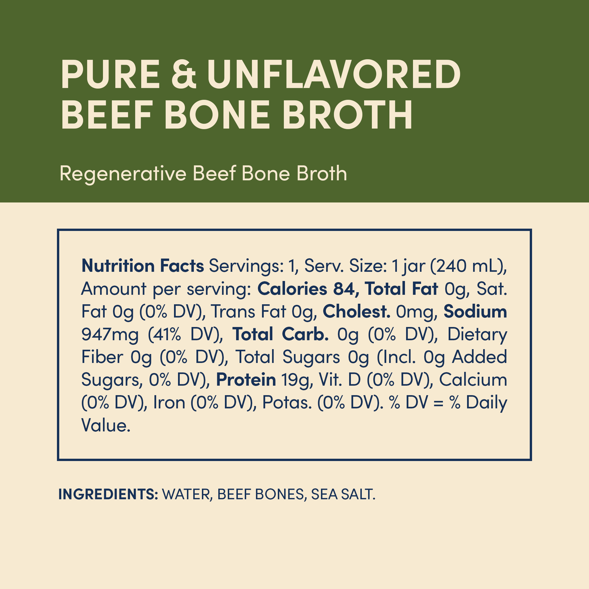 Regenerative Grass-fed Beef Bone Broth 14oz | Fond Regenerative