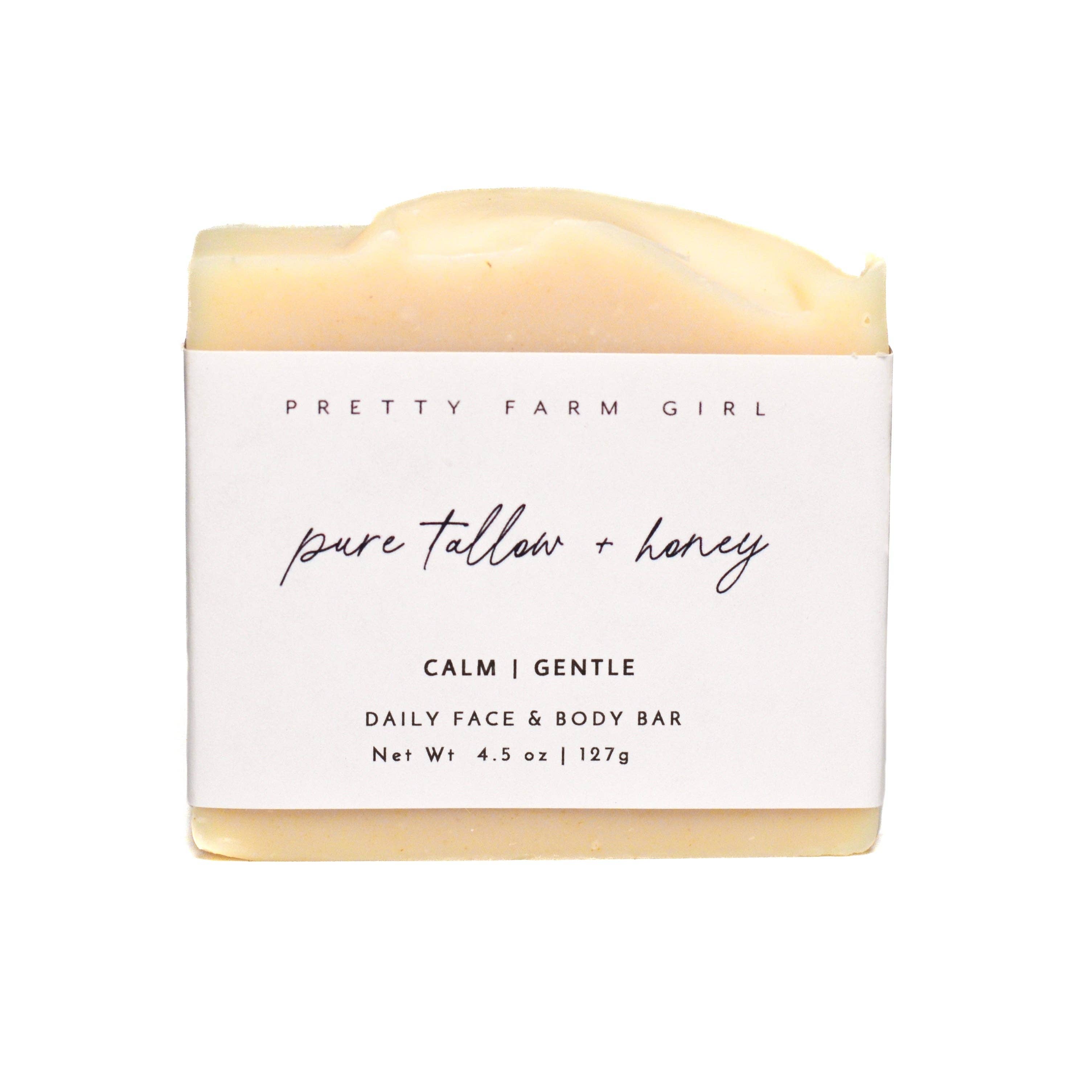 Pure Tallow + Honey Fragrance Free Tallow and Goat Milk Handmade Soap Bar | Pretty Farm Girl
