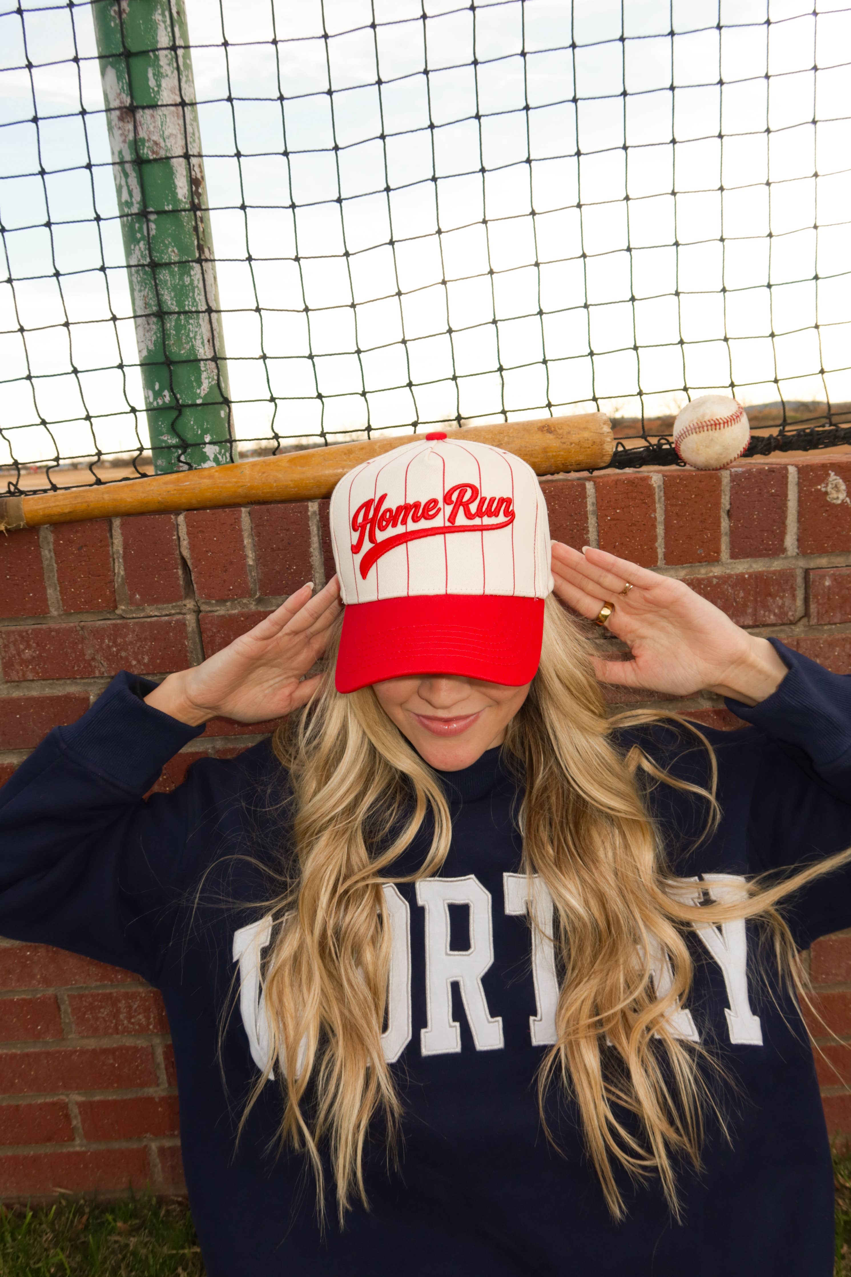 Red Home Run Pinstripe Cap | Worthy Hat Co