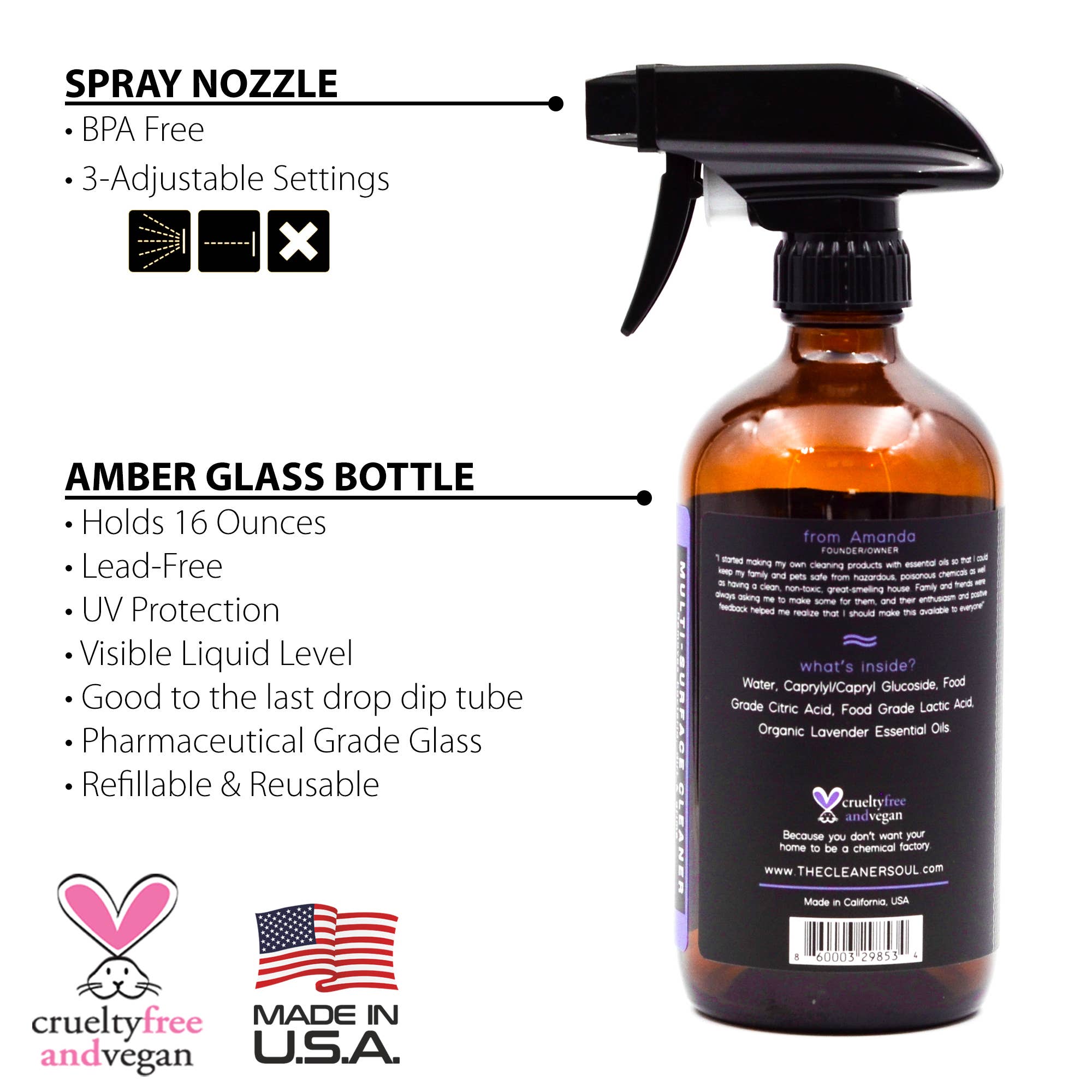 Cleaner Soul Spray (16oz)| Multi Purpose Cleaner