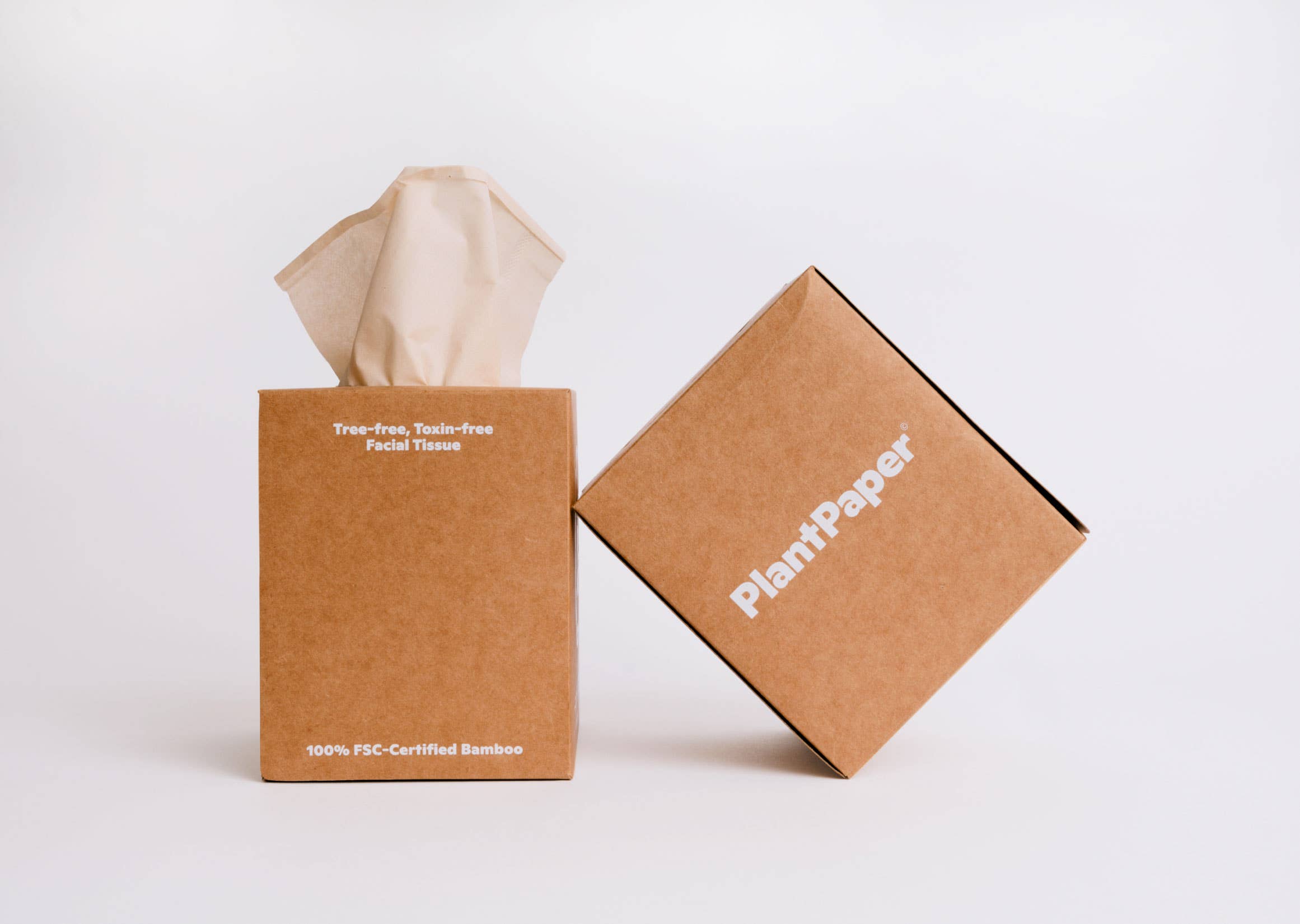Unbleached, 3-ply Bamboo Facial Tissues | Plant Paper