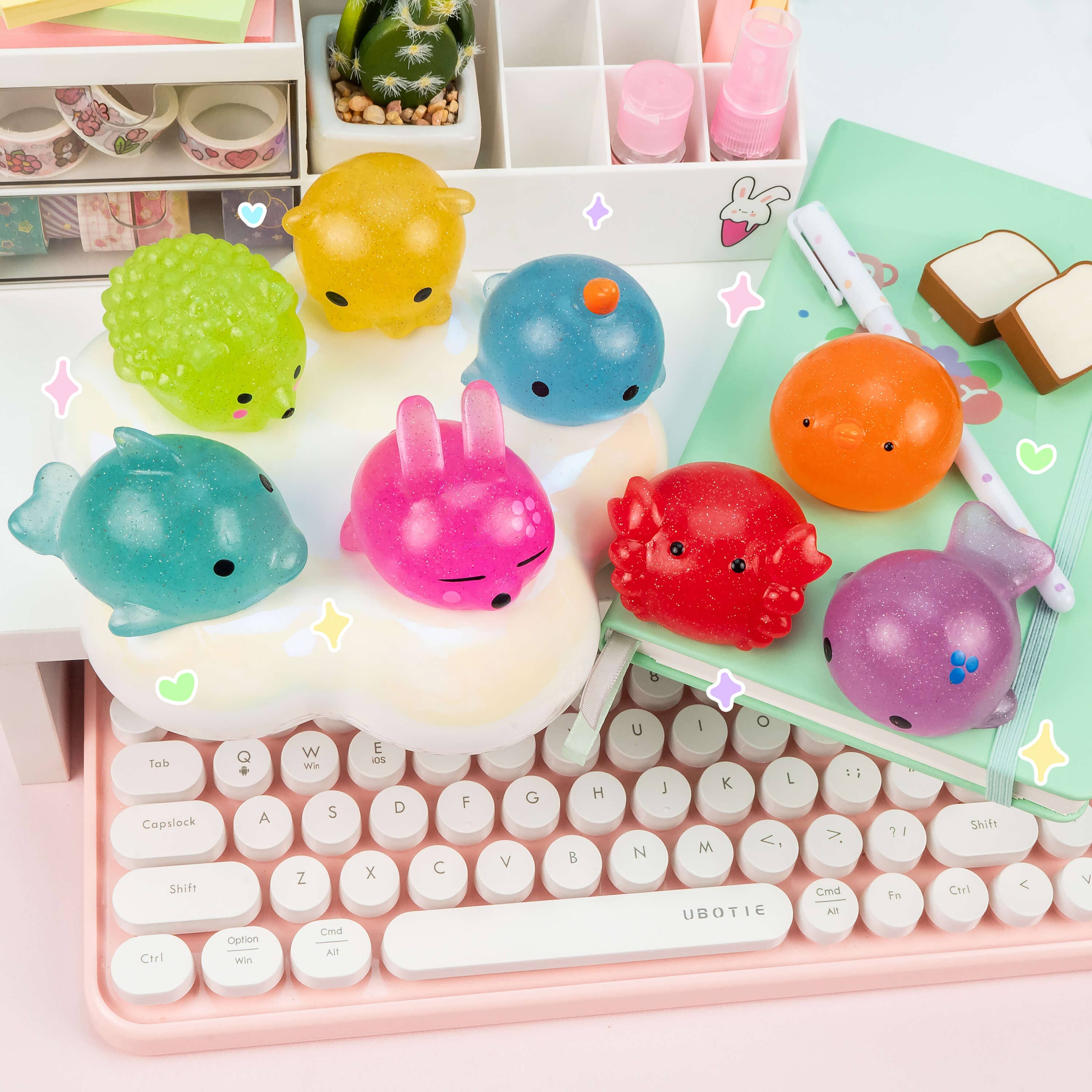 Jumbo Glitter Mochi Squishy Toy | Kawaii Slime