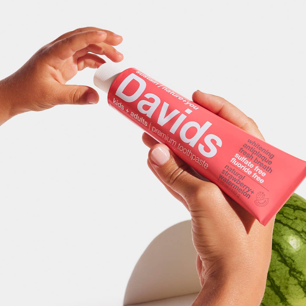 Davids Kids+ Adults Premium Toothpaste Strawberry Watermelon | Davids
