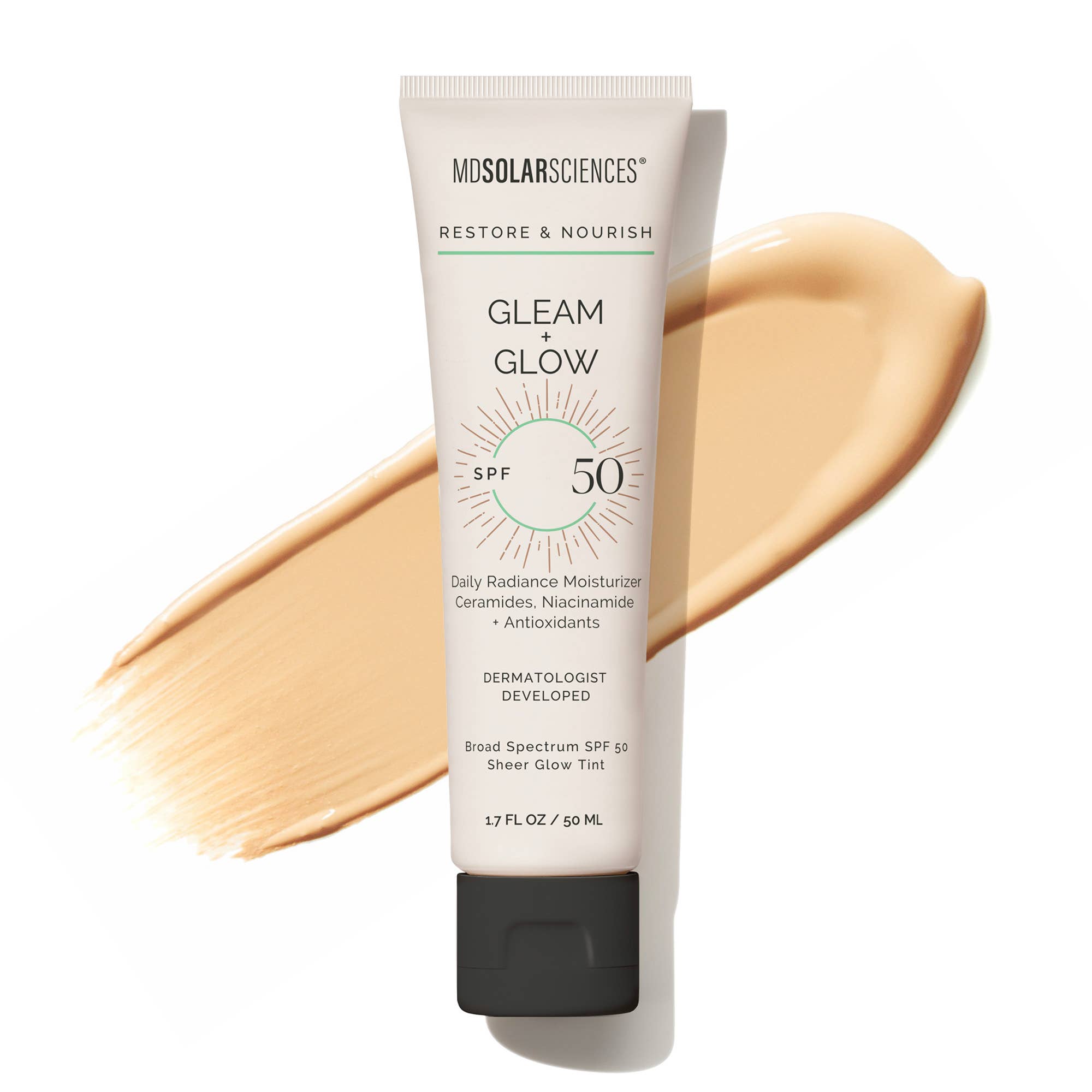 Gleam + Glow SPF 50 Tinted Moisturizer with Sunscreen | MDSolarSciences