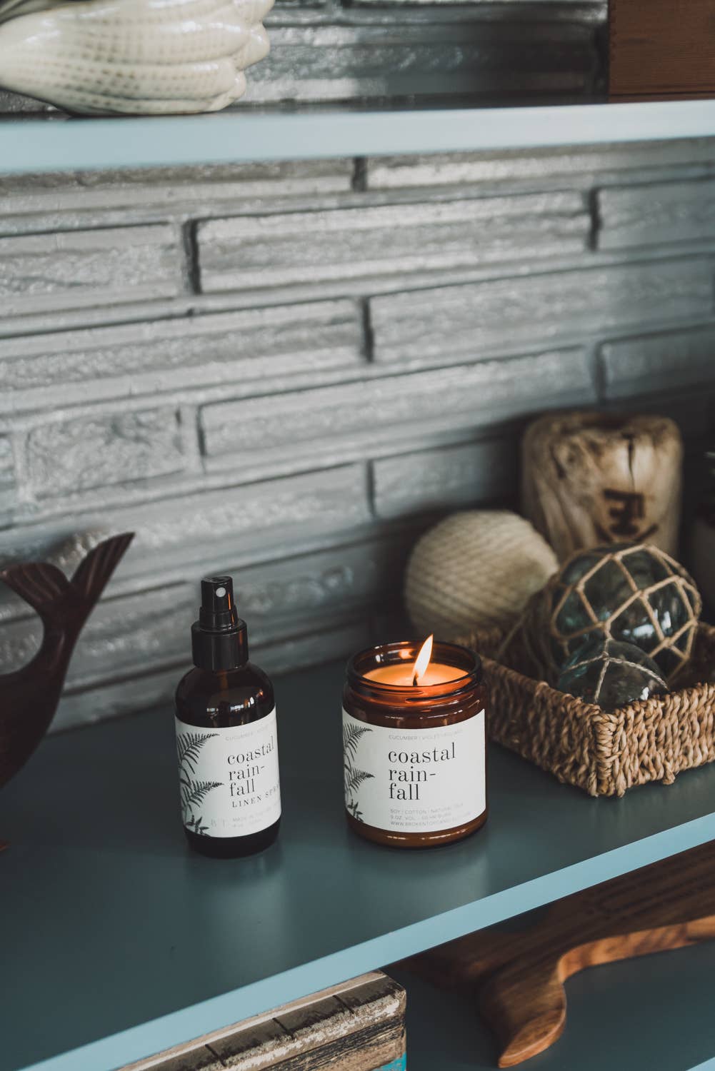 Coastal Rainfall Natural Soy Candle 9 oz | Broken Top