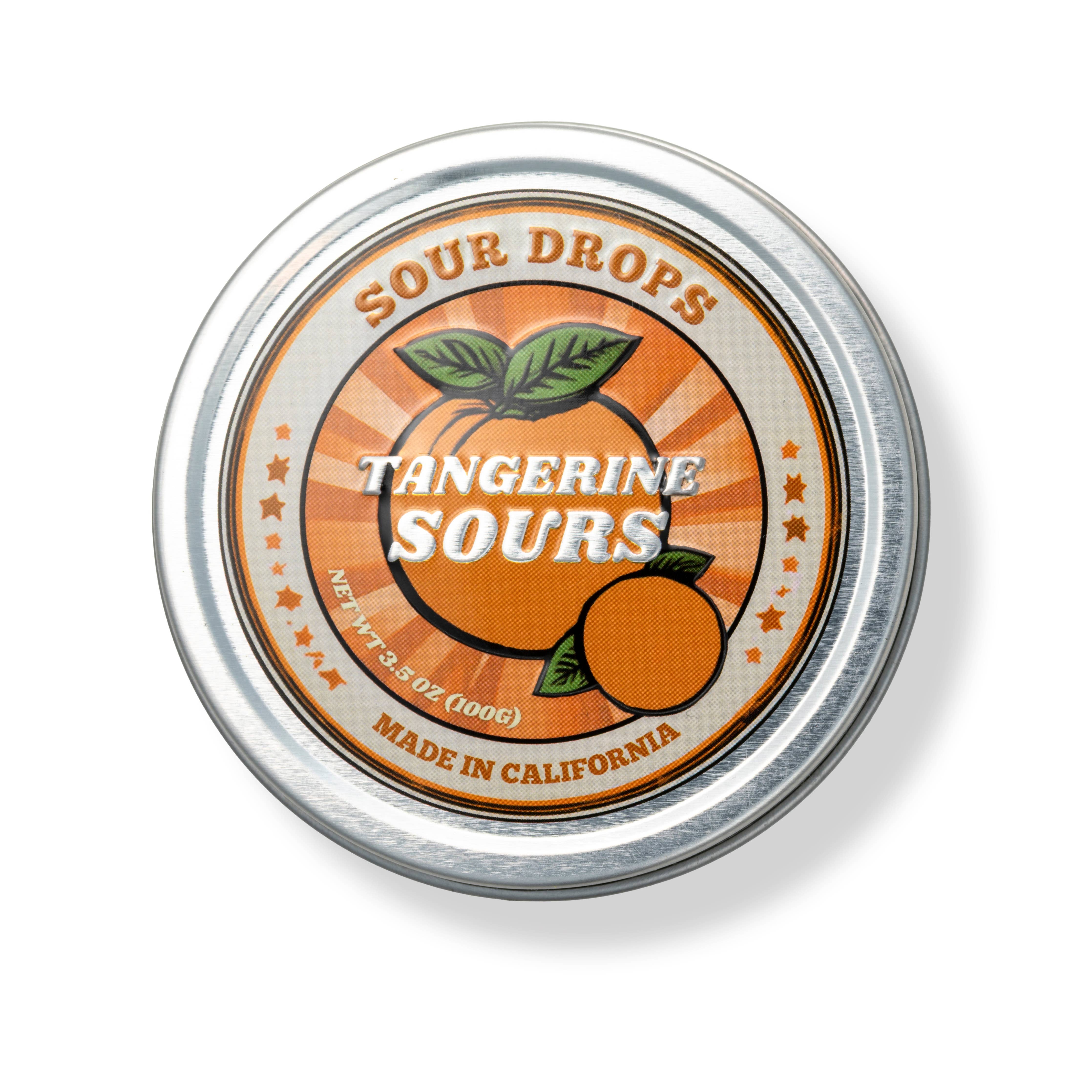 Tangerine Sours: 3.5oz Dye-Free Candy Tins | Sour Drops