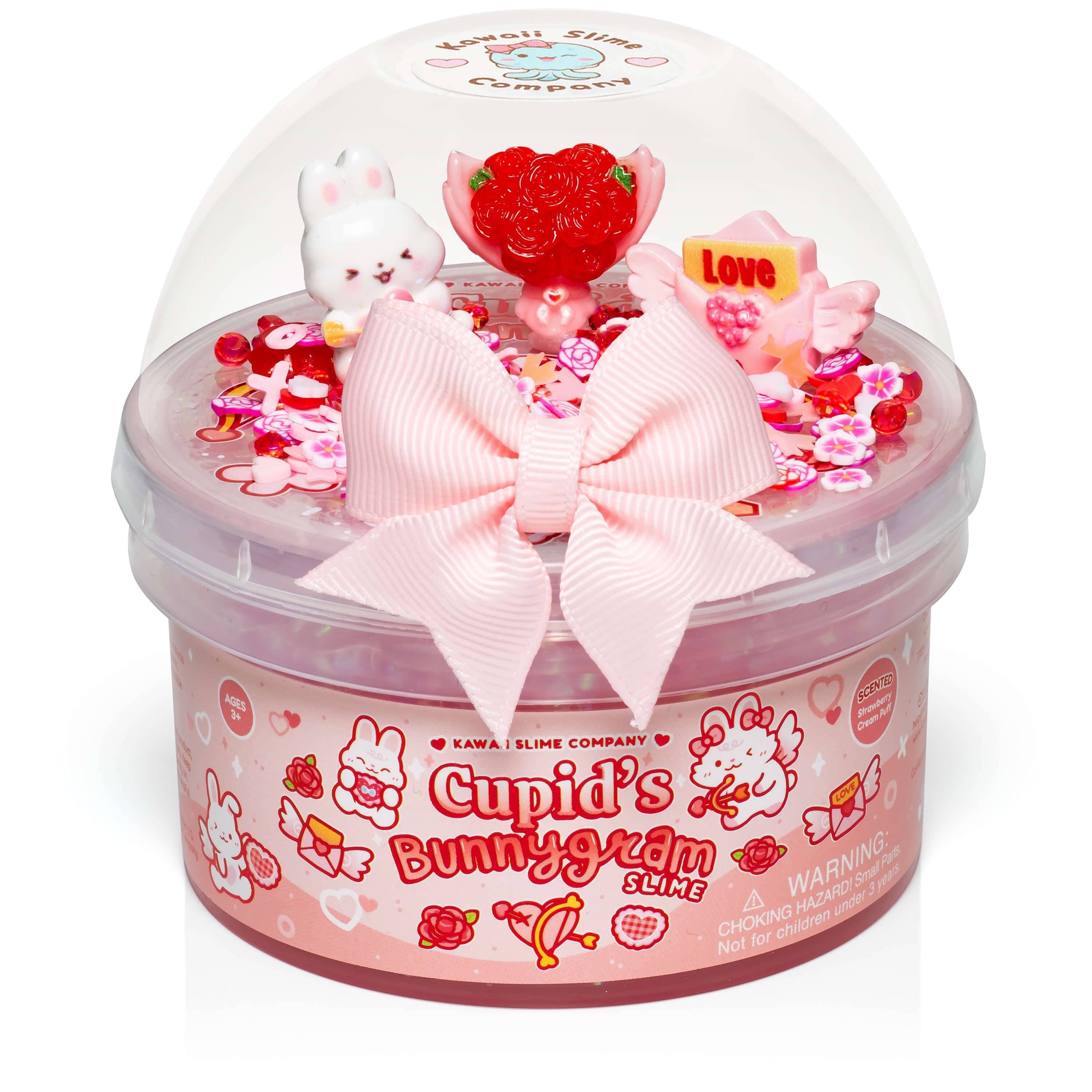 Cupid's Bunnygram Signature Dome™ Slime | Kawaii Slime