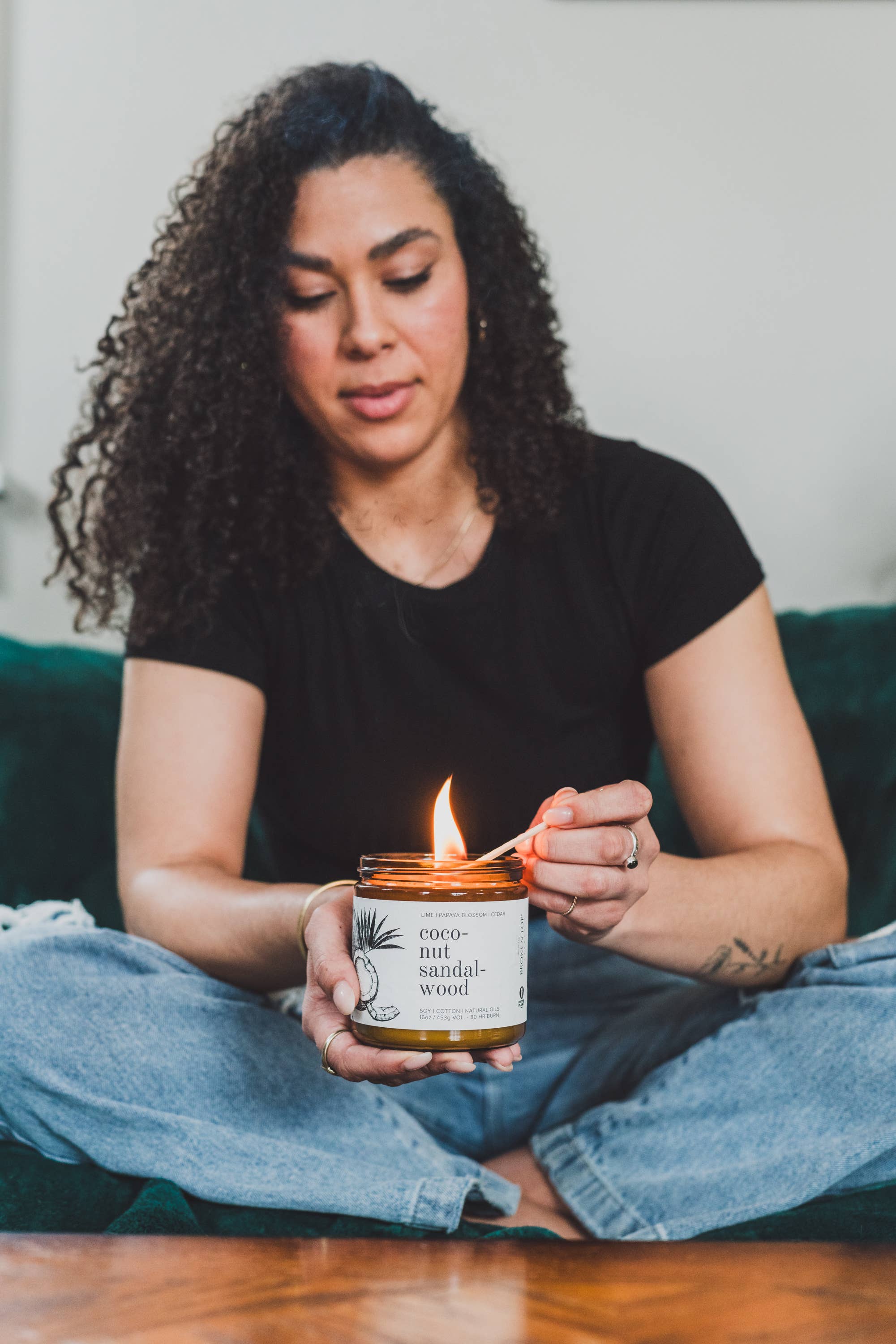 Natural Soy Candle 16 oz Coconut Sandalwood