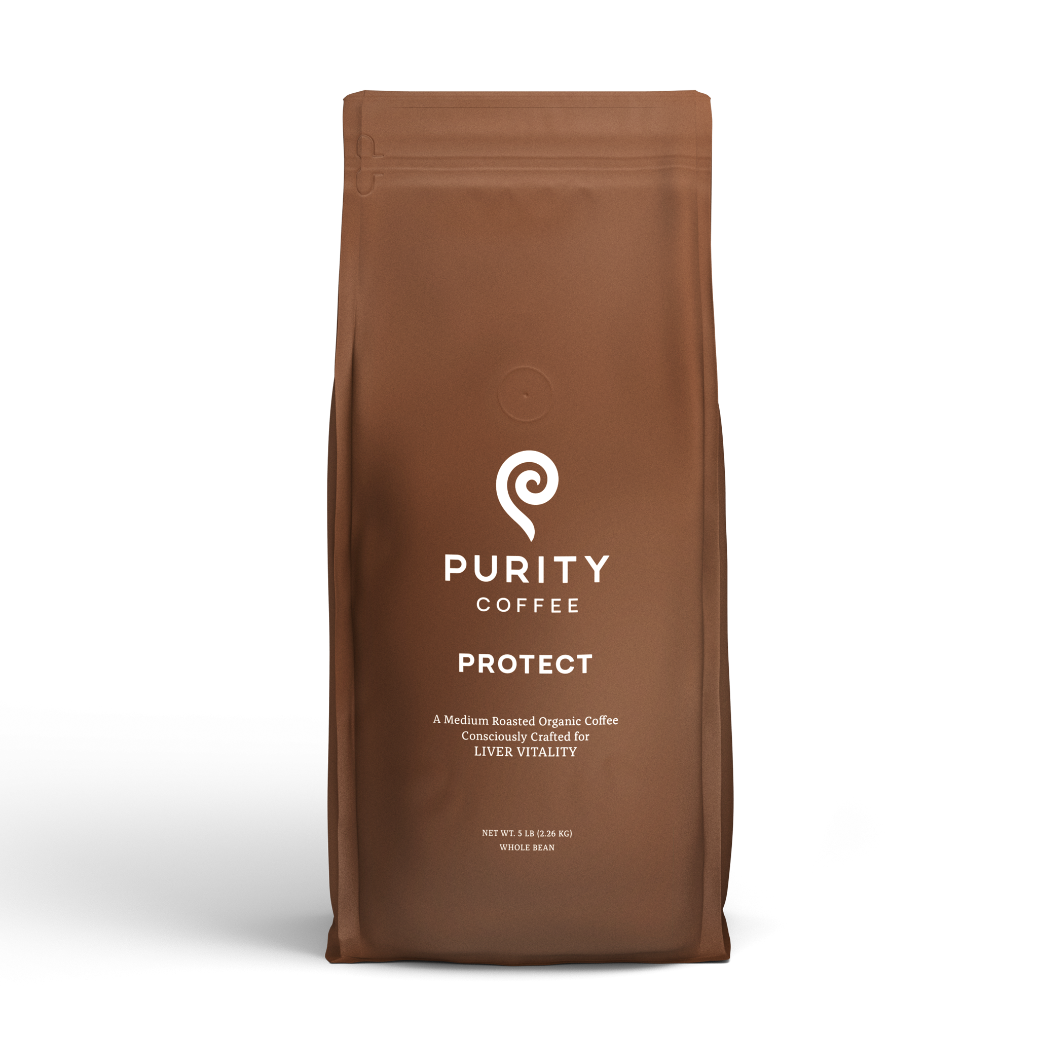 PROTECT: Light-Medium Roast Whole Bean Coffee 5lb Bag | Purity Coffee
