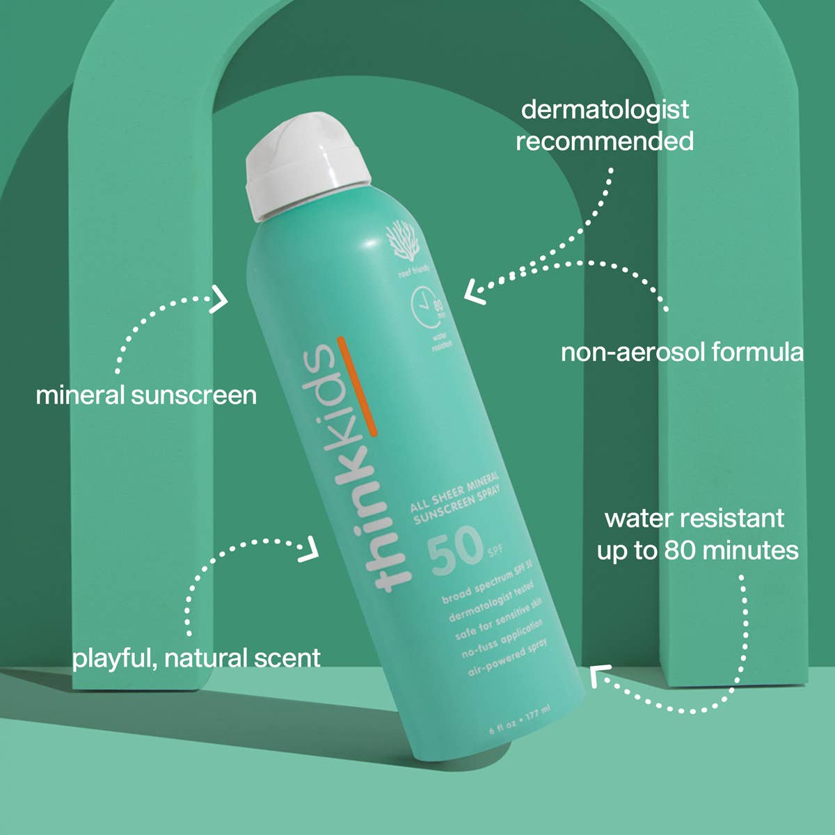 Kids SPF 50 Sheer Mineral Sunscreen Spray | ThinkSun