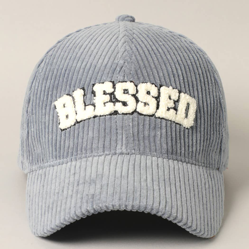 BLESSED 3D Embroidered Corduroy Baseball Cap | Toothbrush LLC