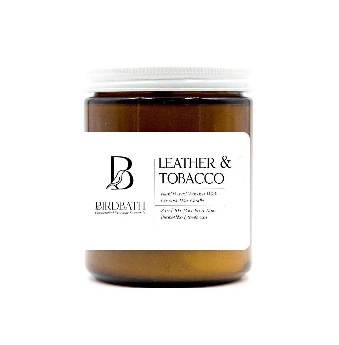 Leather & Tobacco Coconut Wax Candle | Birdbath