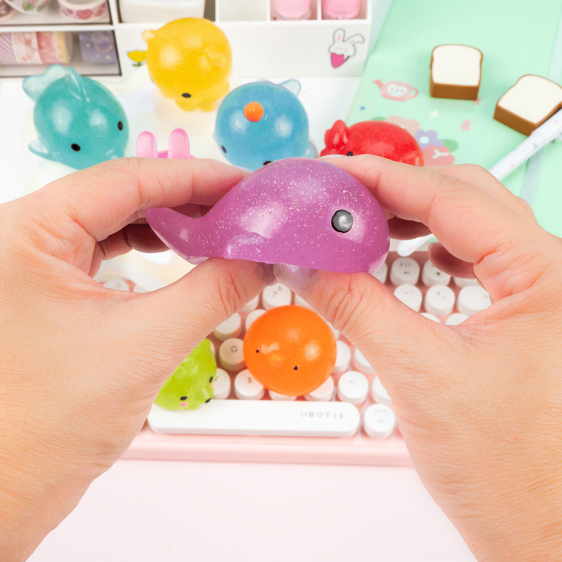 Jumbo Glitter Mochi Squishy Toy | Kawaii Slime