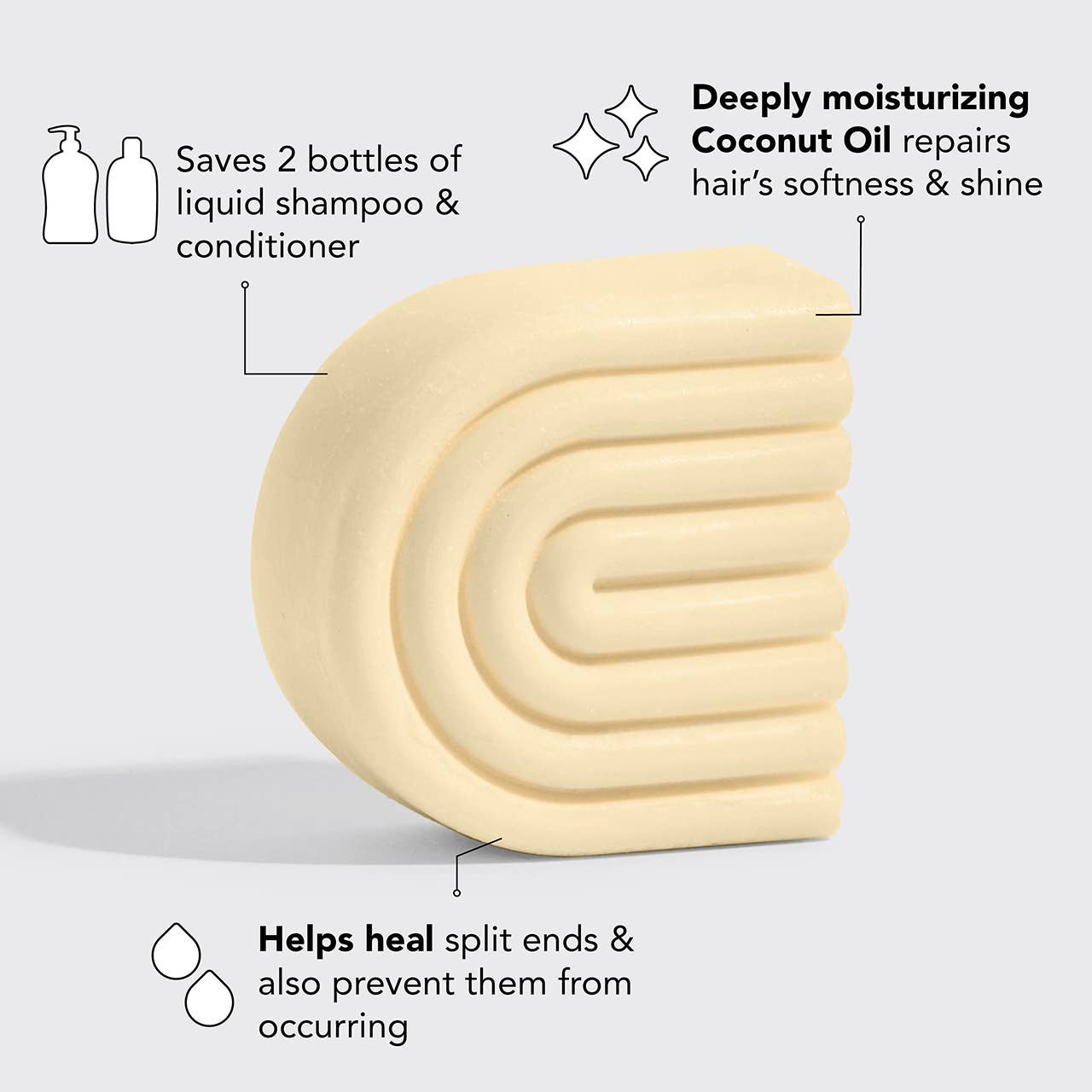 Coconut Oil Conditioner Bar for Dry Damaged Hair | KITSCH