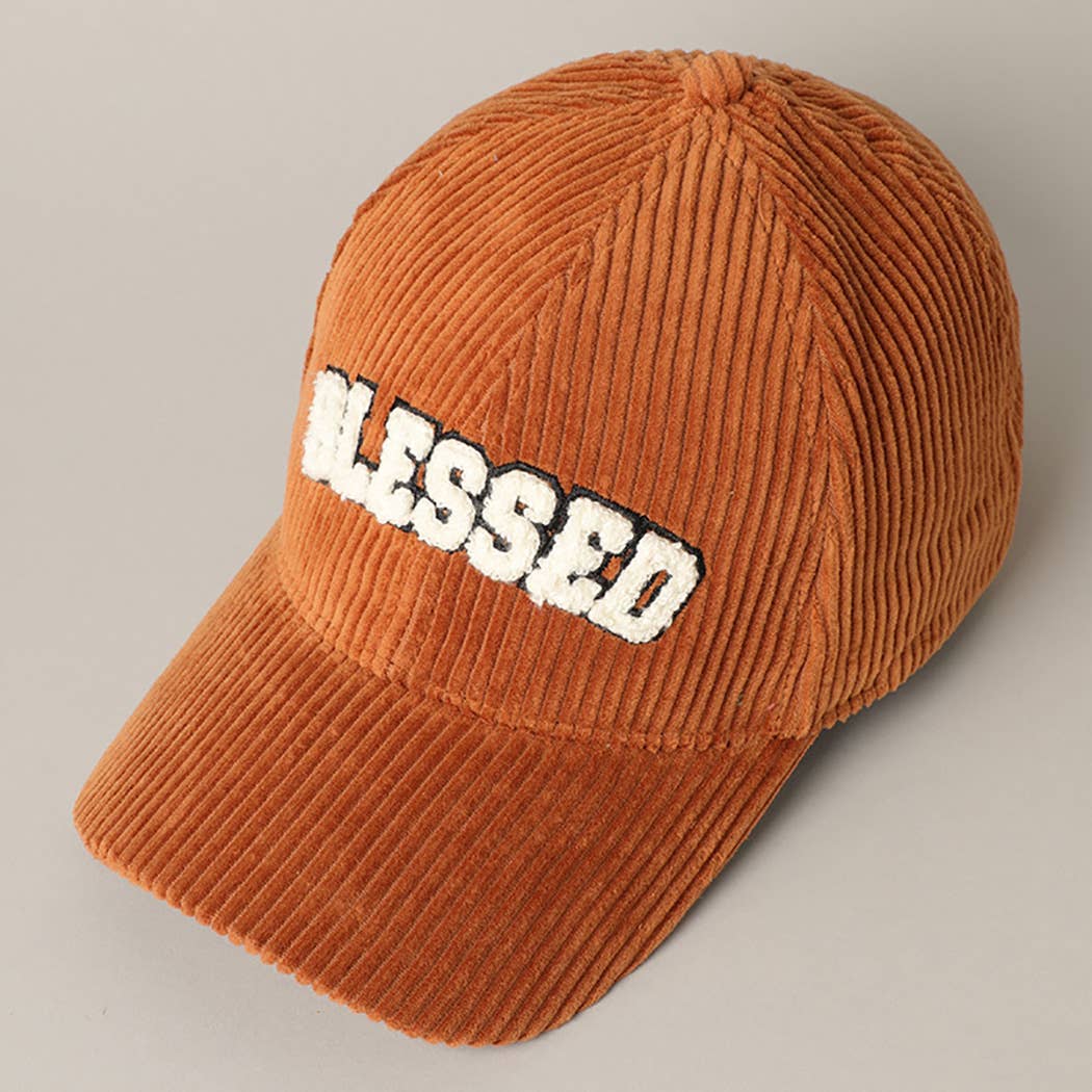 BLESSED 3D Embroidered Corduroy Baseball Cap | Toothbrush LLC