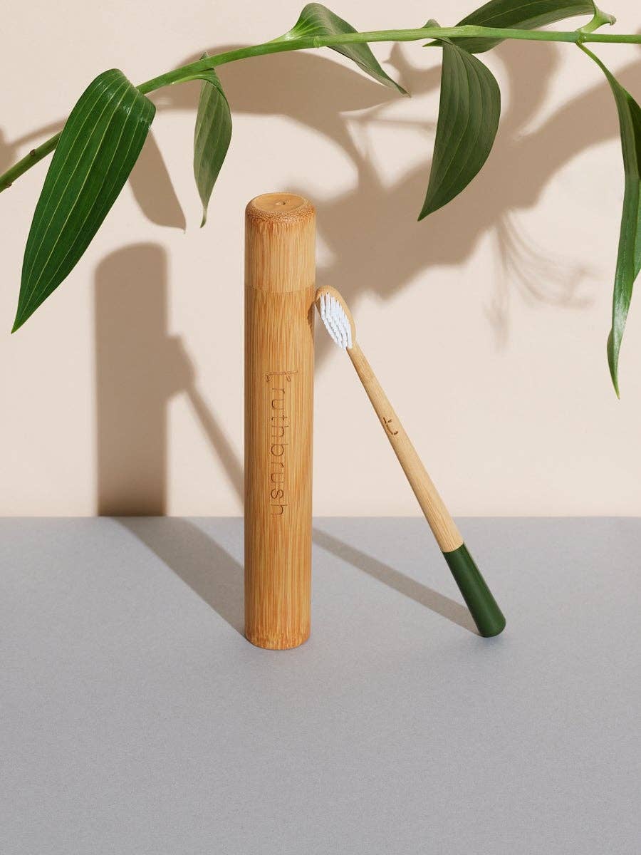 Moss Green Truthbrush with Medium Castor Oil Bristles | Toothbrush LLC