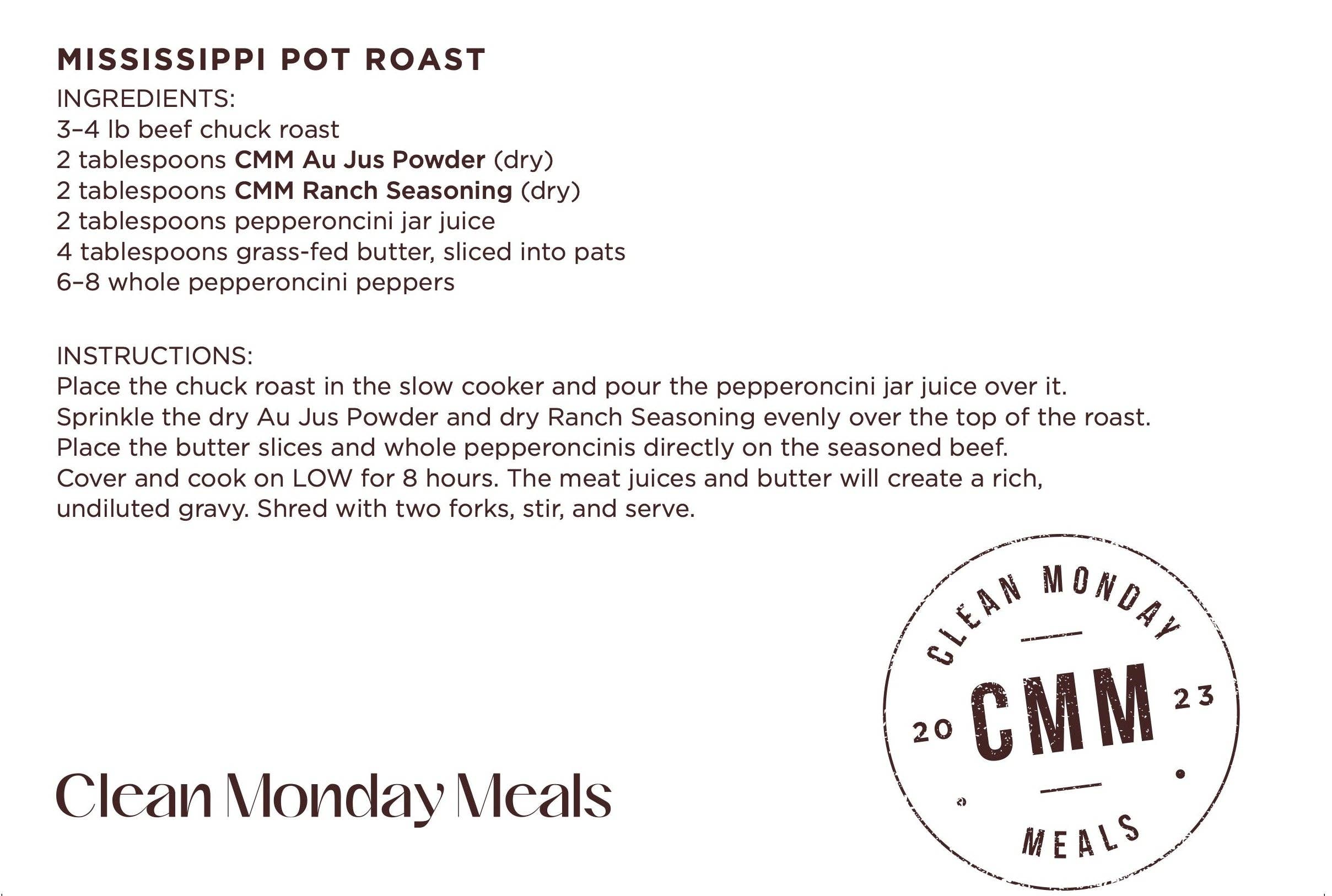 Clean Au Jus | Clean Monday Meals