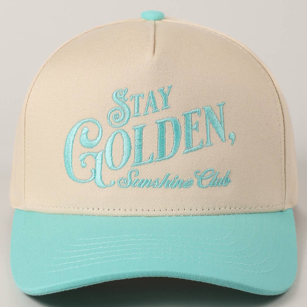 Stay Golden Sunshine Club Embroidery Trucker Hat | Fashion City