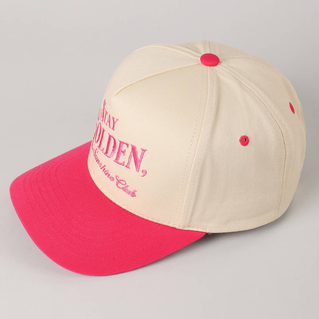 Stay Golden Sunshine Club Embroidery Trucker Hat | Fashion City