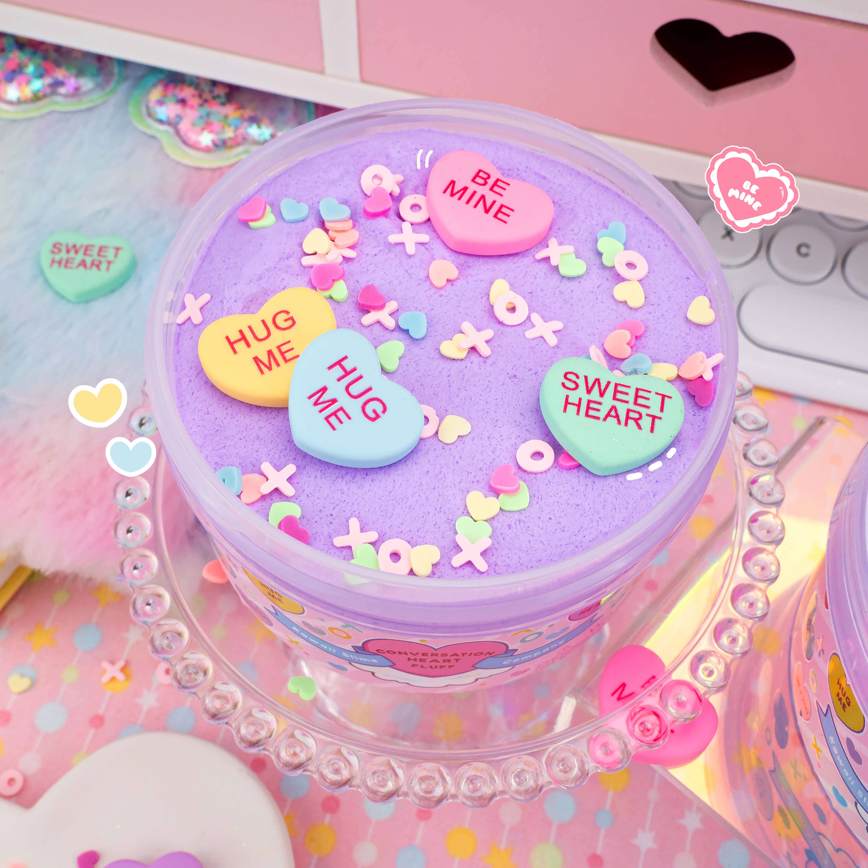 Conversation Heart Fluff Signature Dome™ Slime | Kawaii Slime