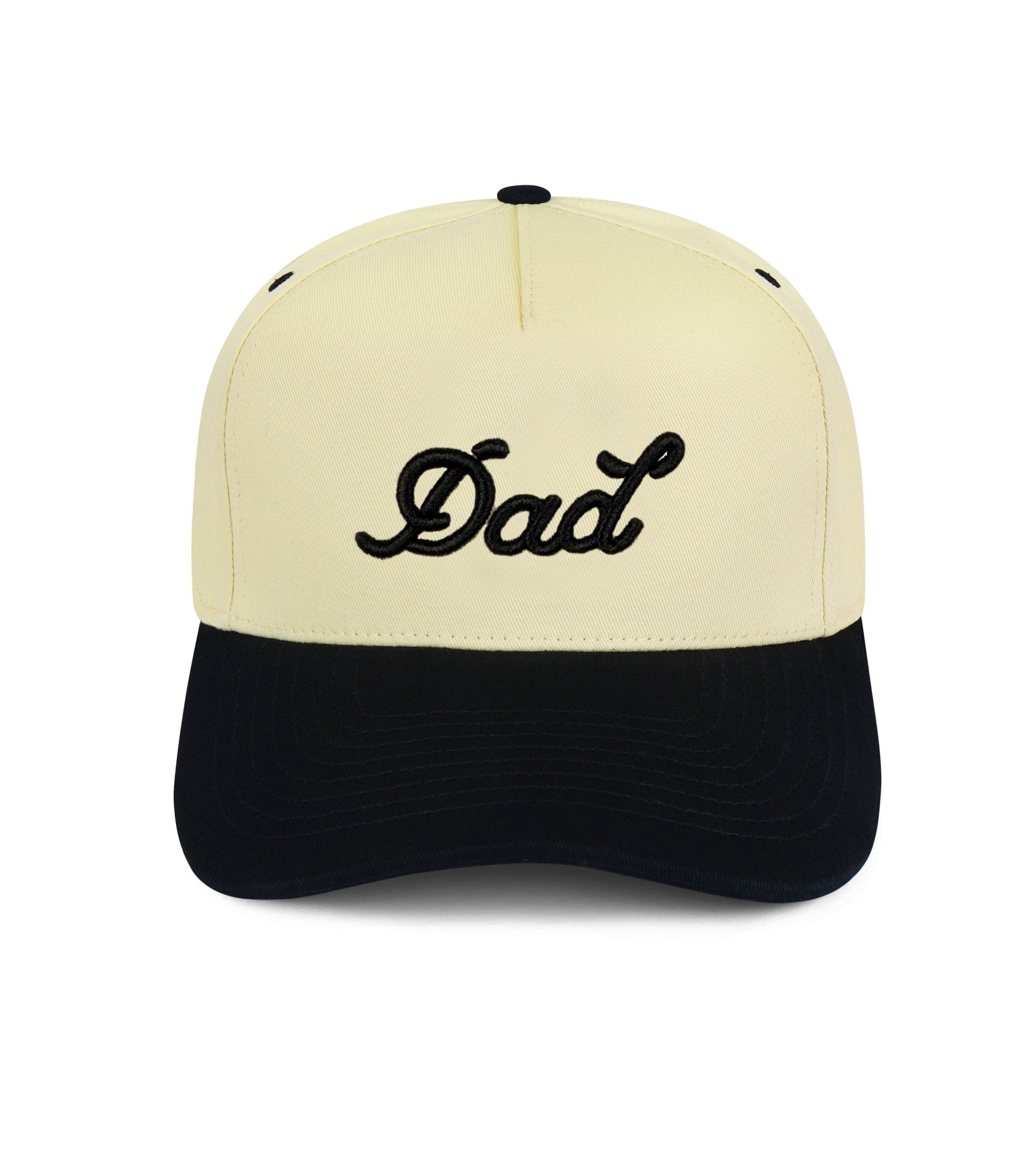 Dad 3D Puff Snapback - Cream Black | Dad Brand