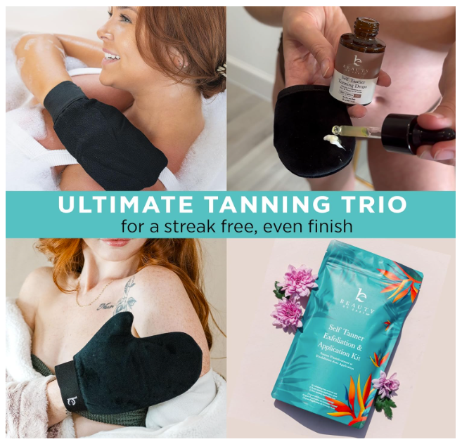 Self Tanner Body & Face Applicator & Exfoliating Glove | Beauty by Earth
